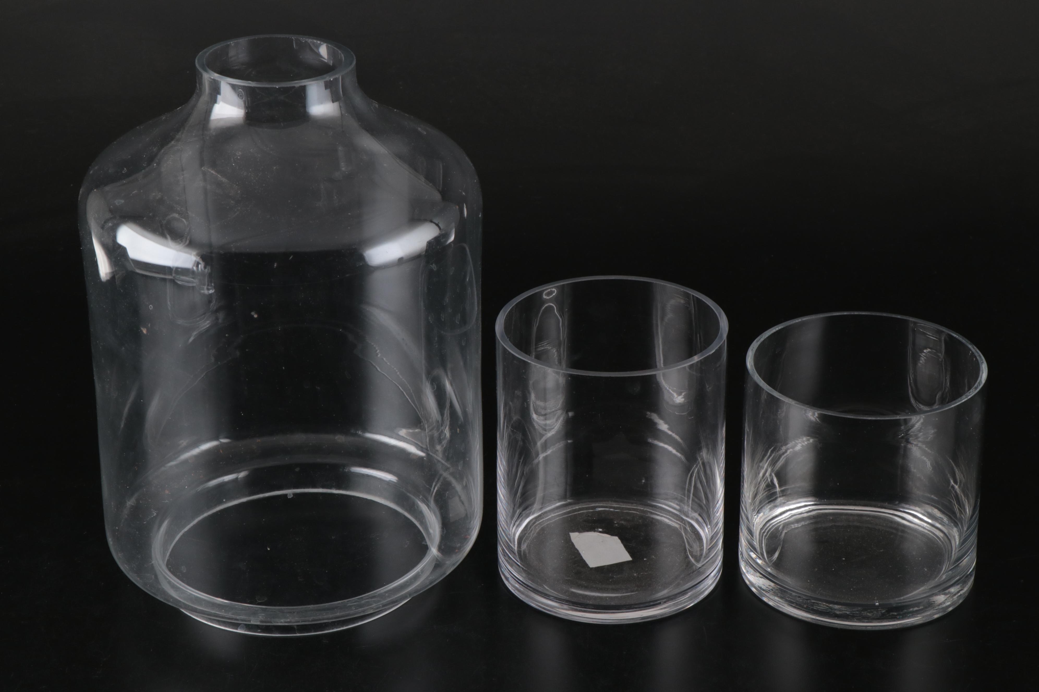 Turkish Denizli  Crystal Cylinder and Other Vases