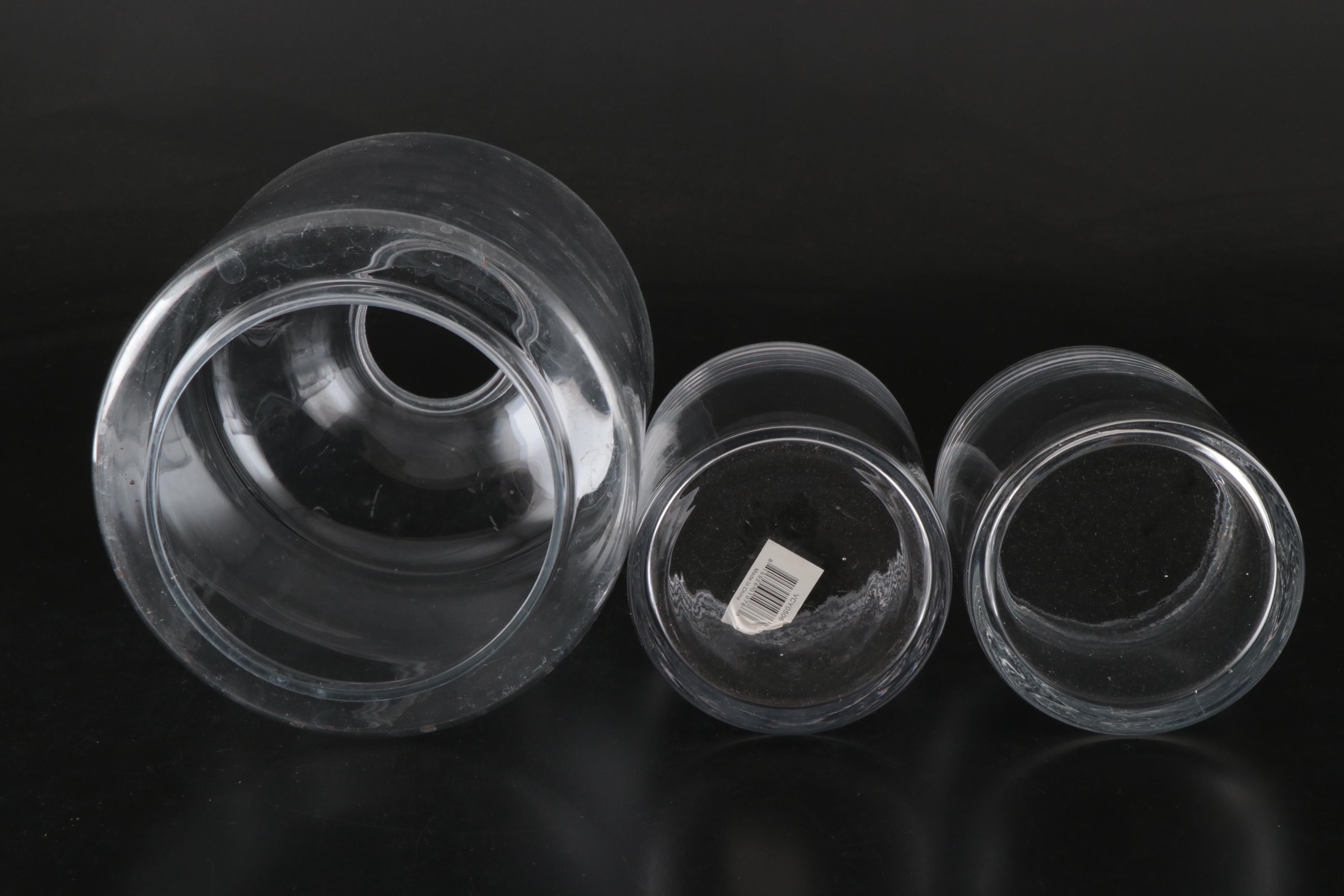 Turkish Denizli  Crystal Cylinder and Other Vases