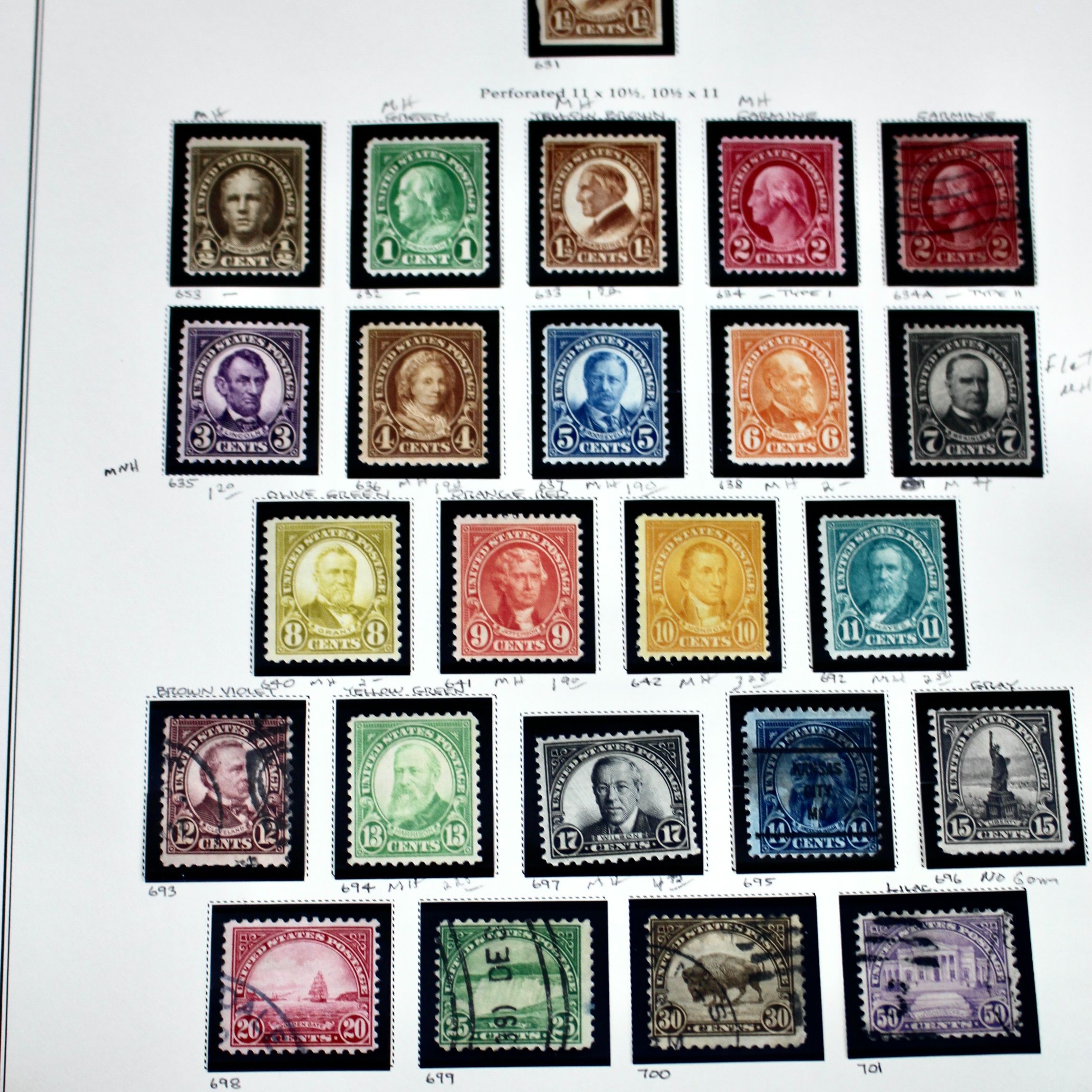 U.S. Postage Stamp Collection, Mint and Used, 1922 to 1968