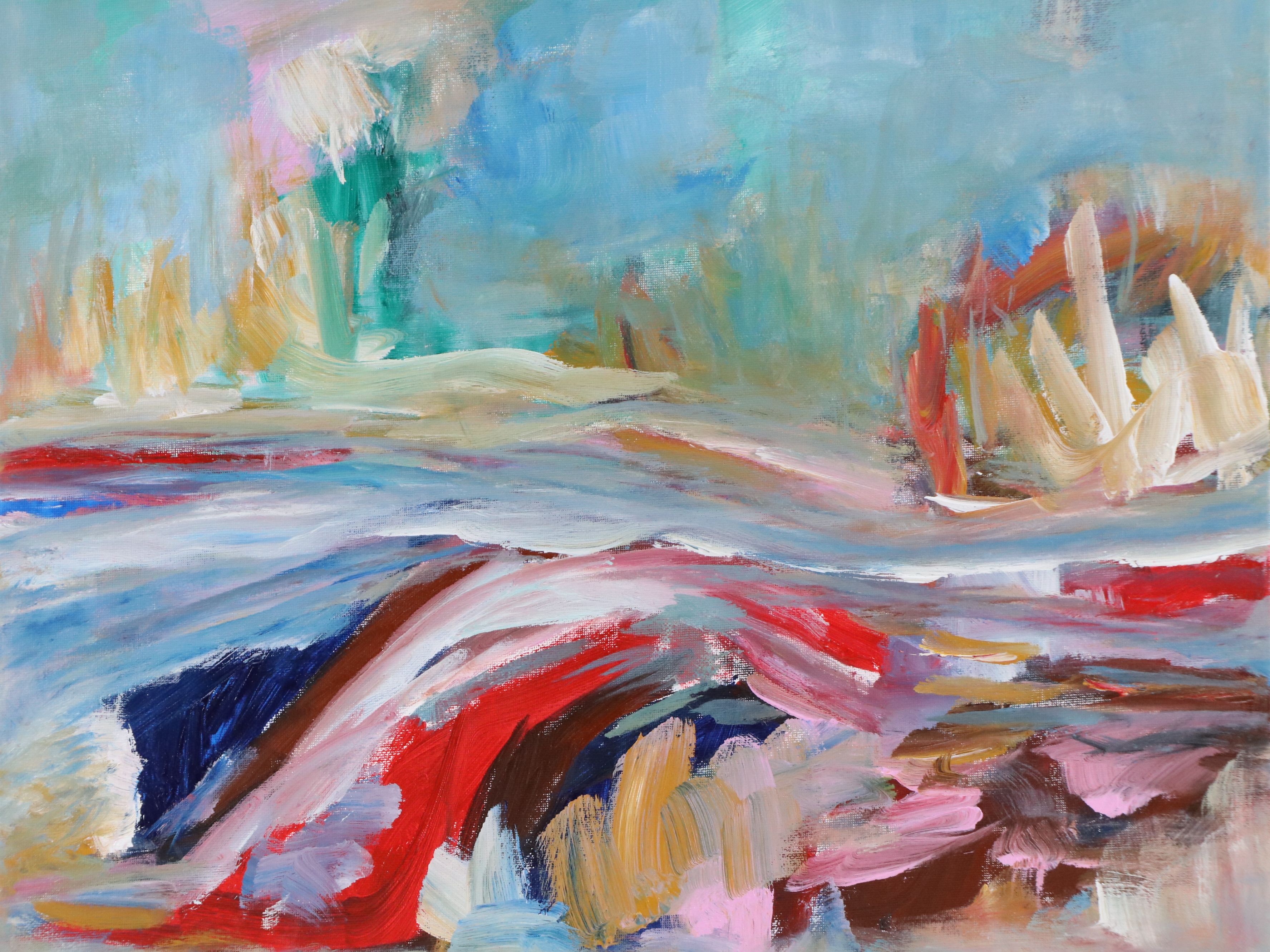 Saul Gefen Abstract Expressionist Acrylic Painting, 2025