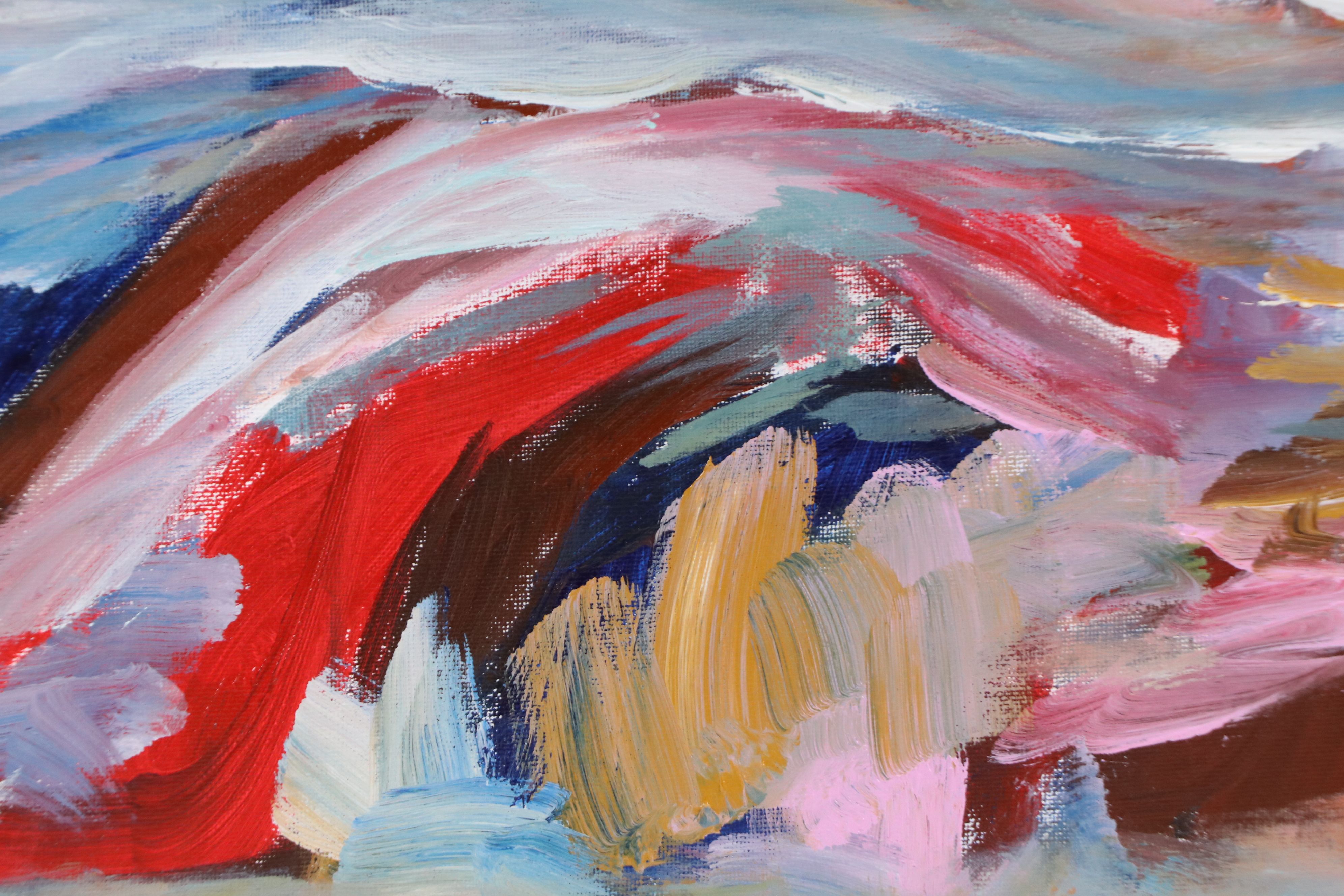 Saul Gefen Abstract Expressionist Acrylic Painting, 2025