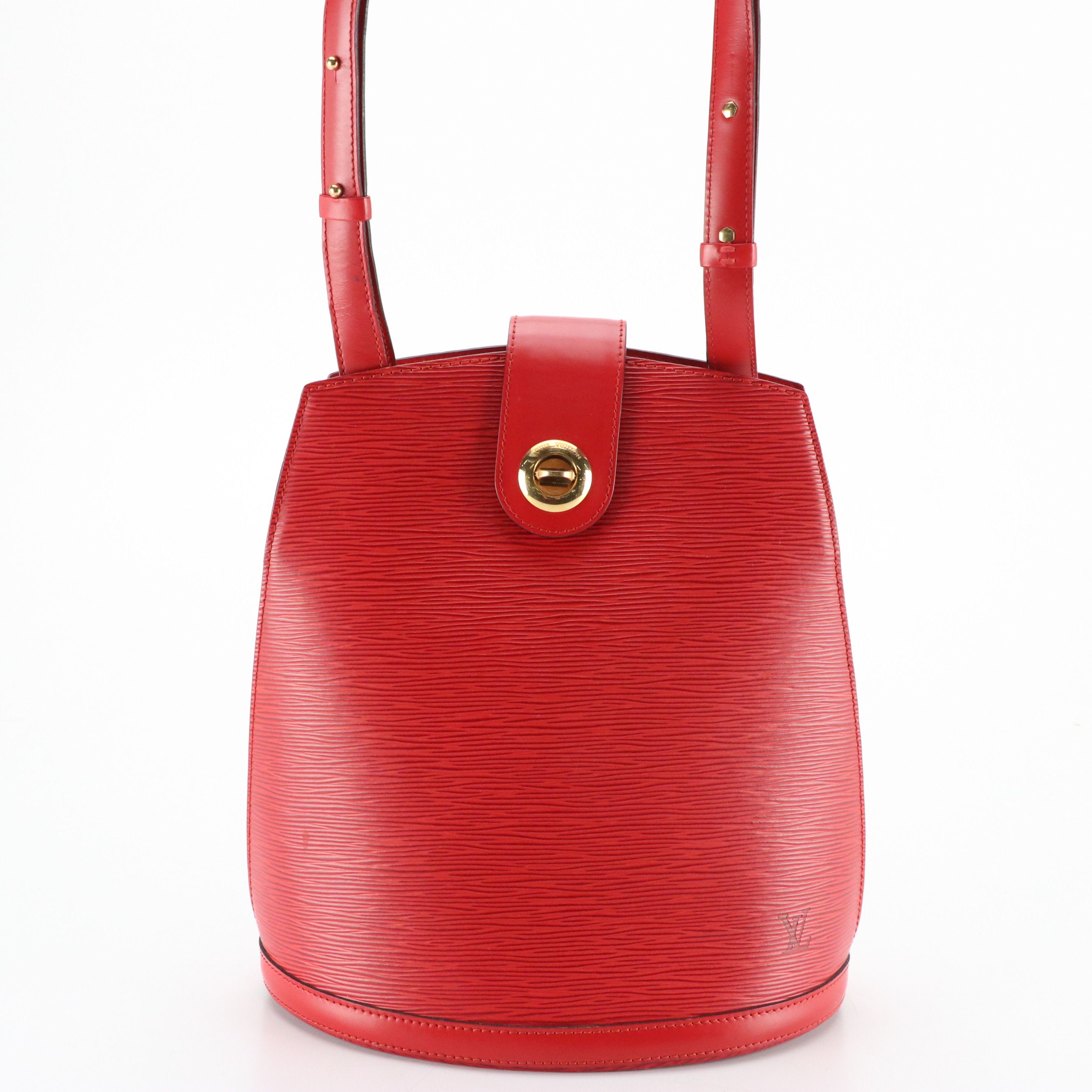 Louis Vuitton Cluny Shoulder Bag in Castilian Red Epi and Smooth Leather