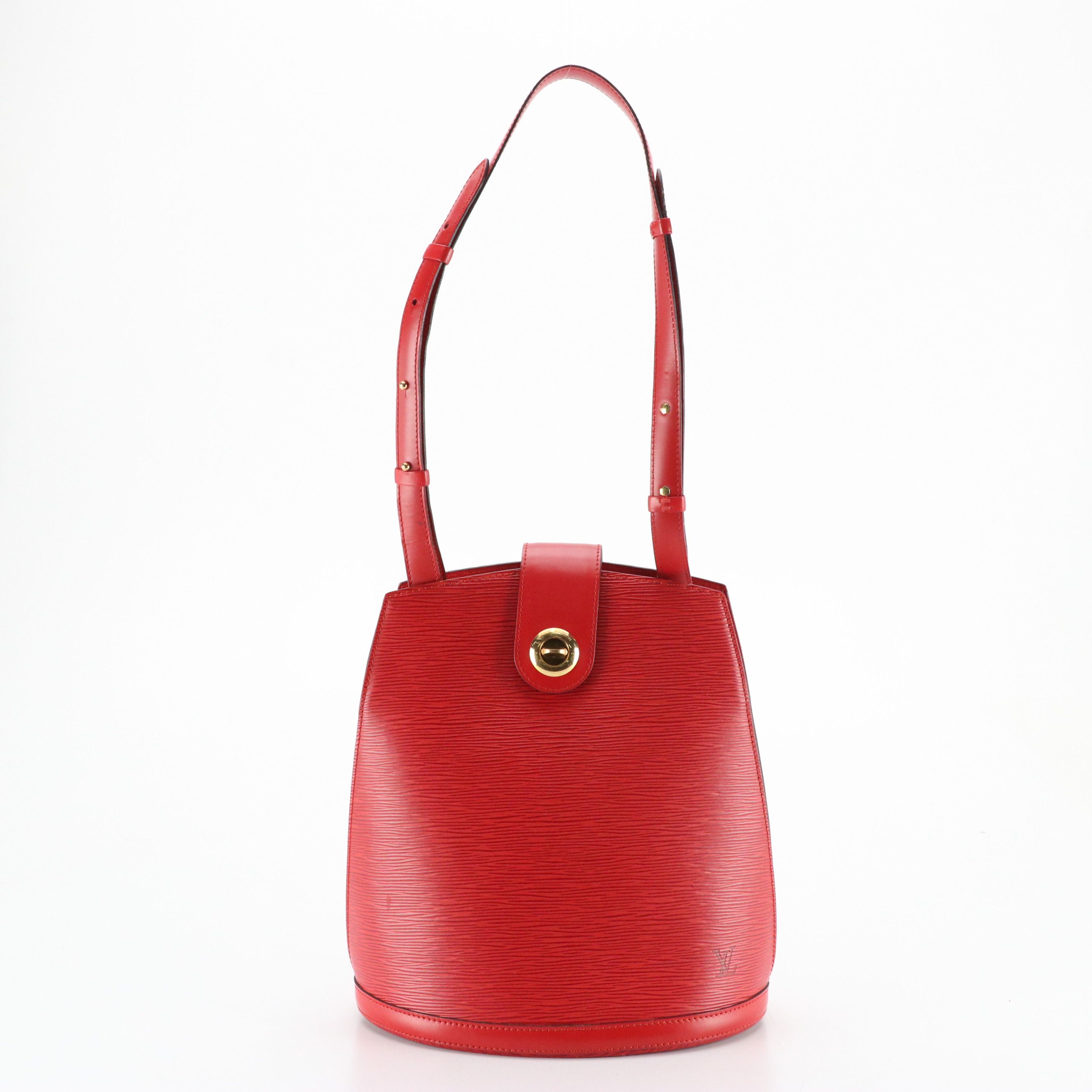 Louis Vuitton Cluny Shoulder Bag in Castilian Red Epi and Smooth Leather