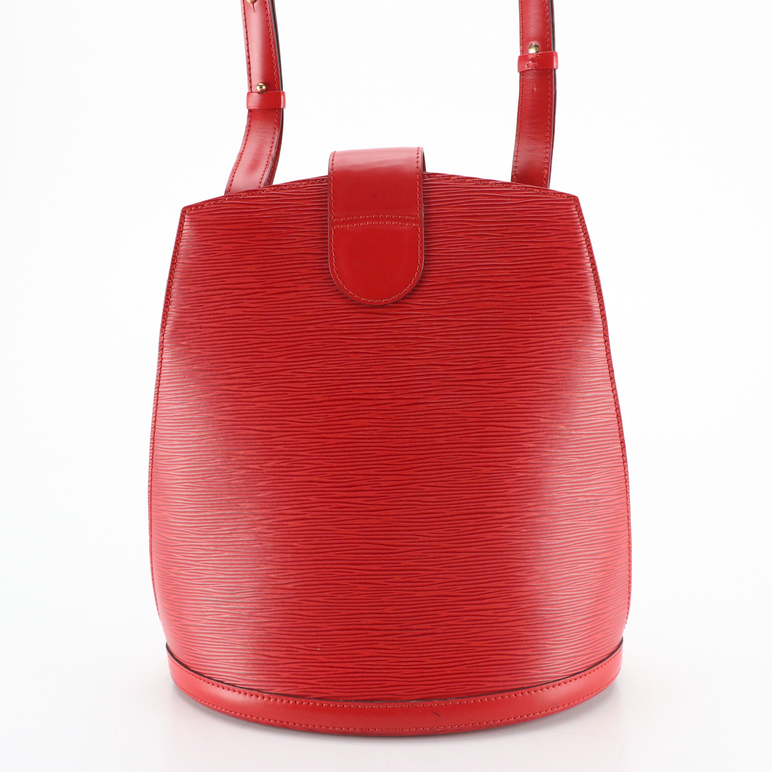 Louis Vuitton Cluny Shoulder Bag in Castilian Red Epi and Smooth Leather