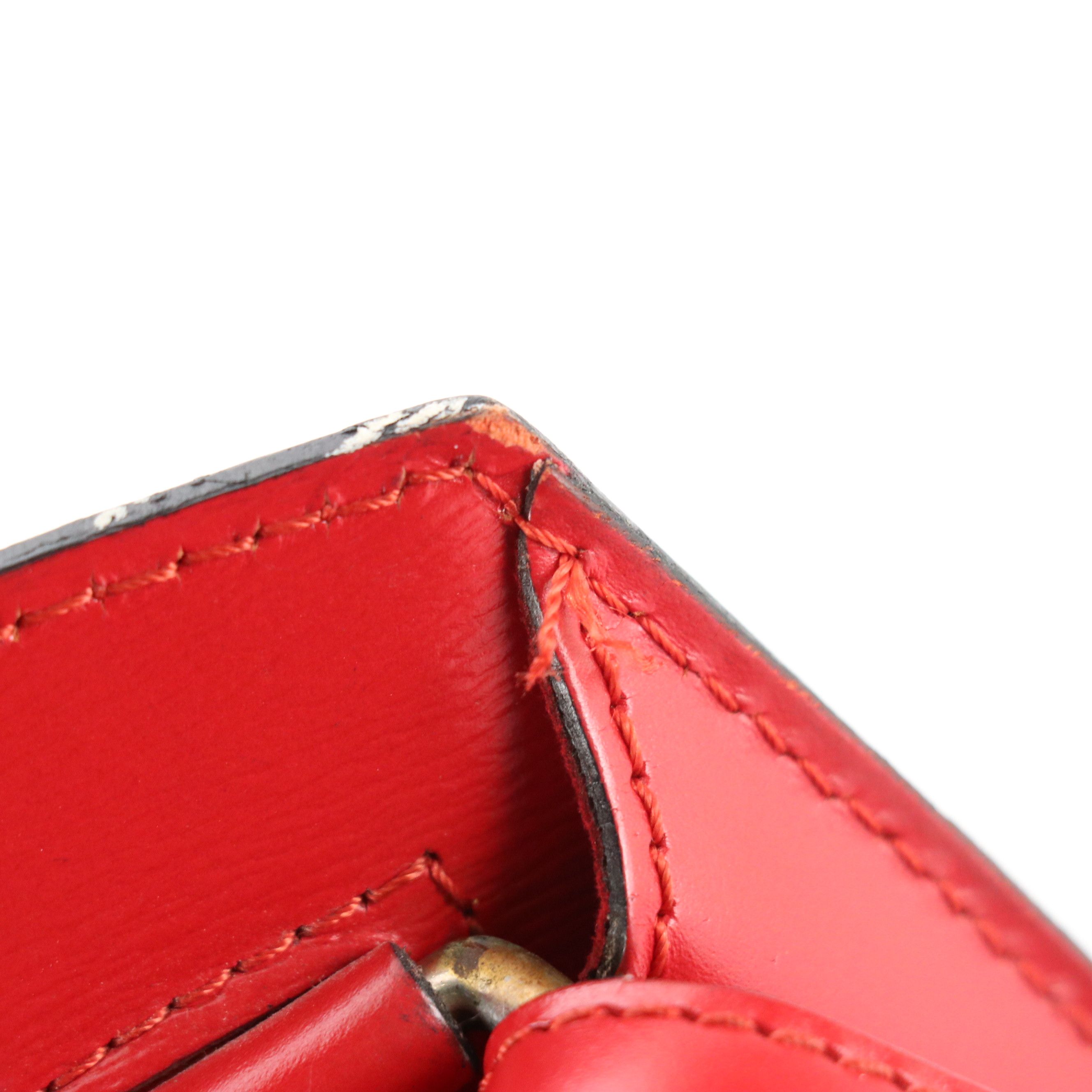 Louis Vuitton Cluny Shoulder Bag in Castilian Red Epi and Smooth Leather