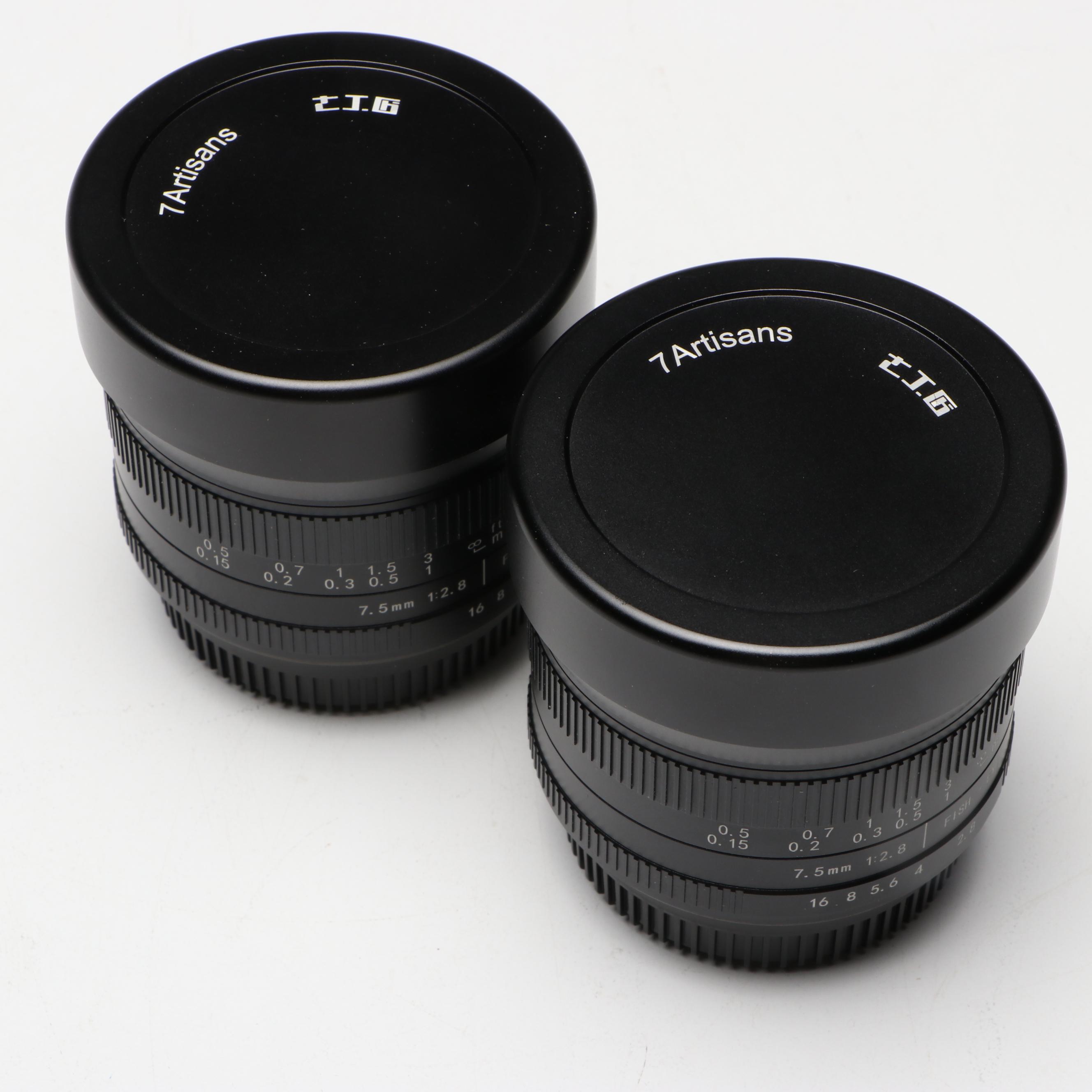 Pair of 7Artisans 7.5mm f/2.8 Fish-Eye Lenses