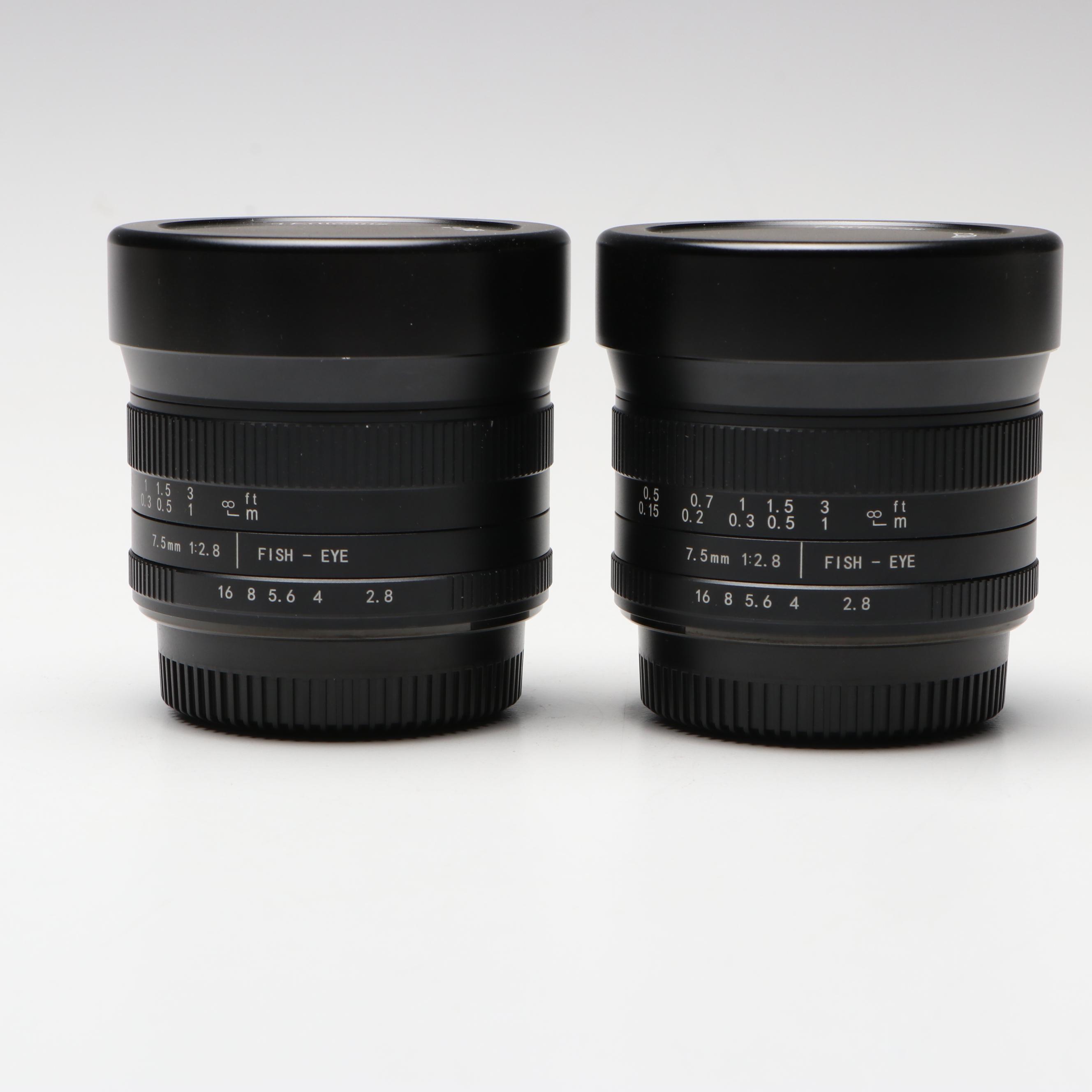 Pair of 7Artisans 7.5mm f/2.8 Fish-Eye Lenses