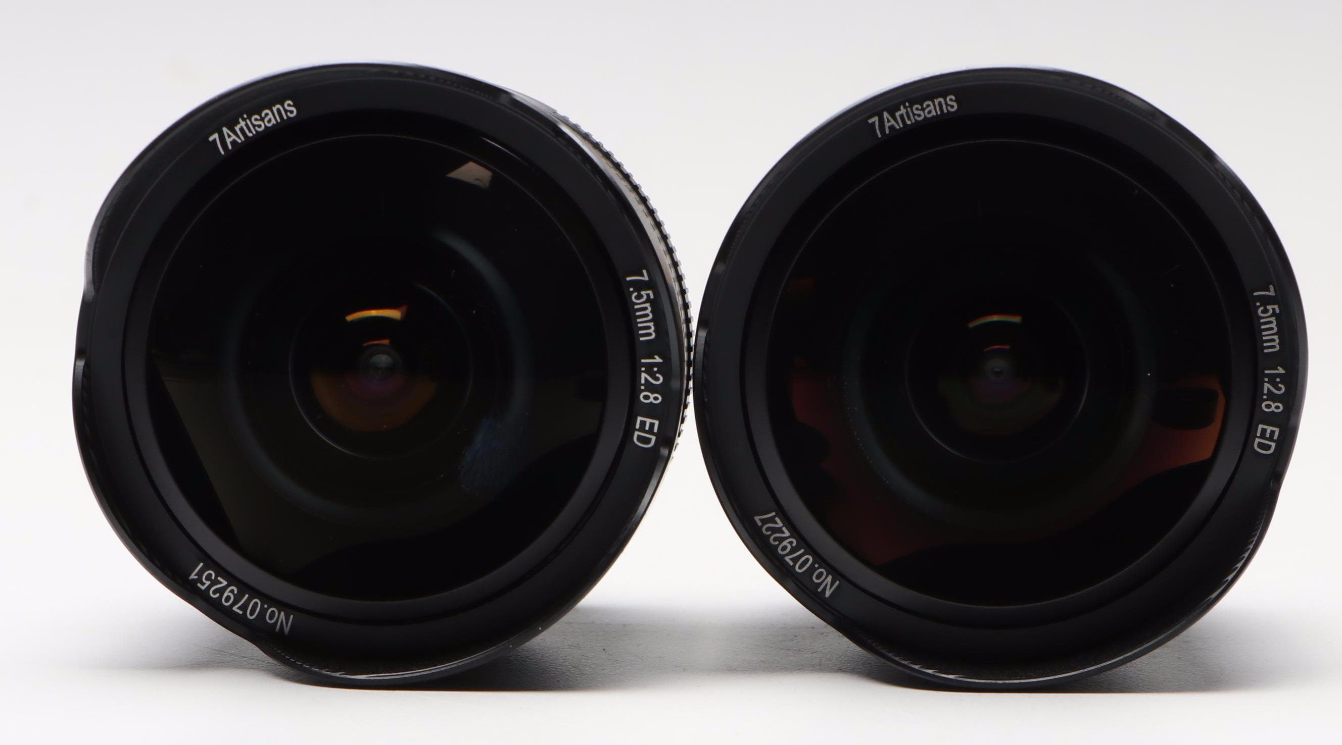 Pair of 7Artisans 7.5mm f/2.8 Fish-Eye Lenses