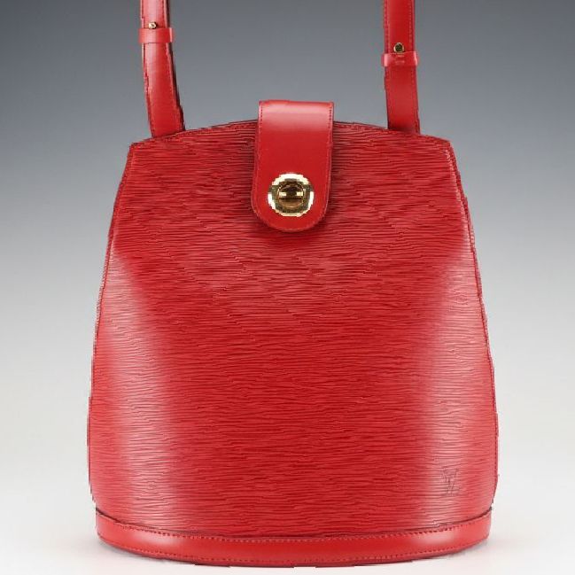 Louis Vuitton Cluny Shoulder Bag in Castilian Red Epi and Smooth Leather