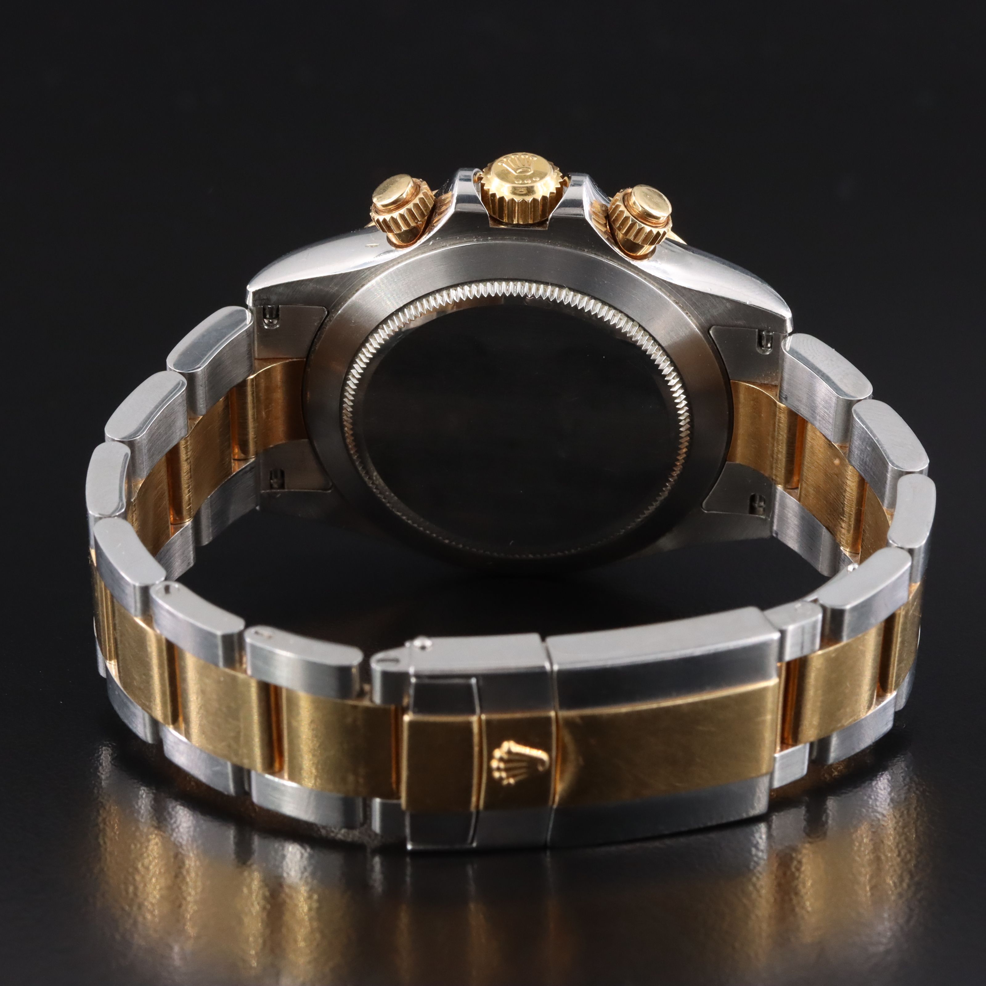 2000 Rolex Cosmograph Daytona  Black Serti Diamond Dial Two Tone 116523 Watch