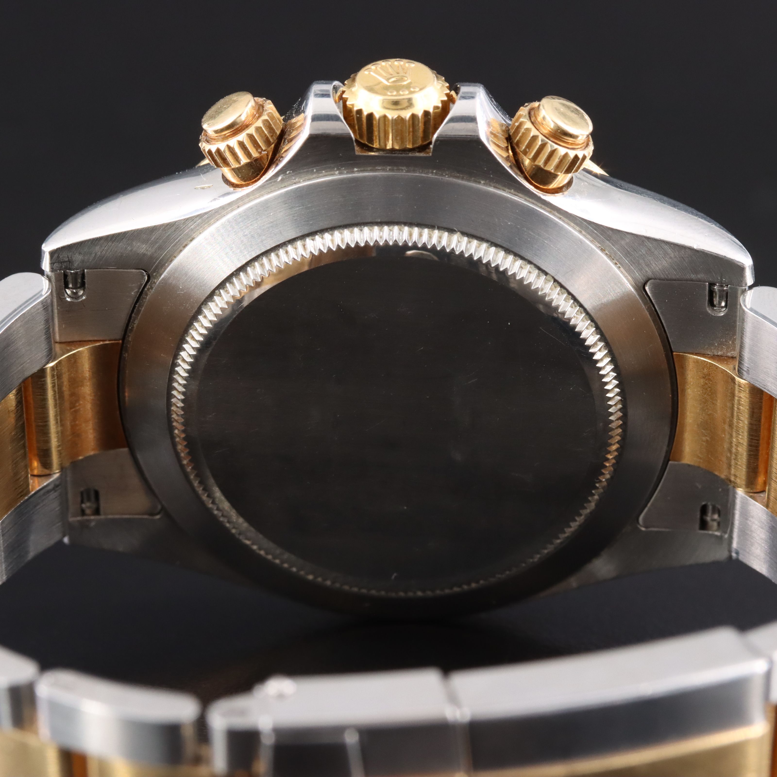 2000 Rolex Cosmograph Daytona  Black Serti Diamond Dial Two Tone 116523 Watch