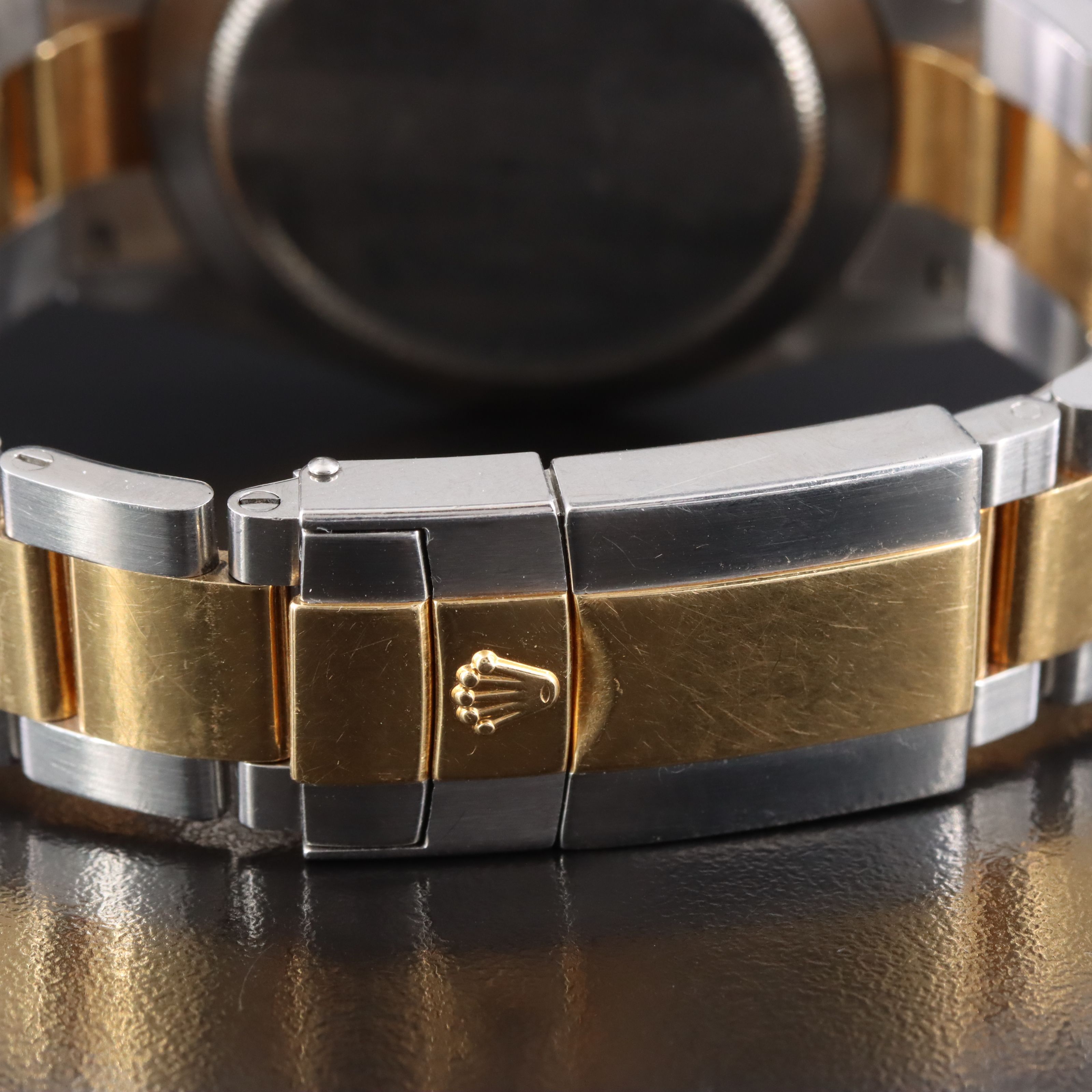 2000 Rolex Cosmograph Daytona  Black Serti Diamond Dial Two Tone 116523 Watch