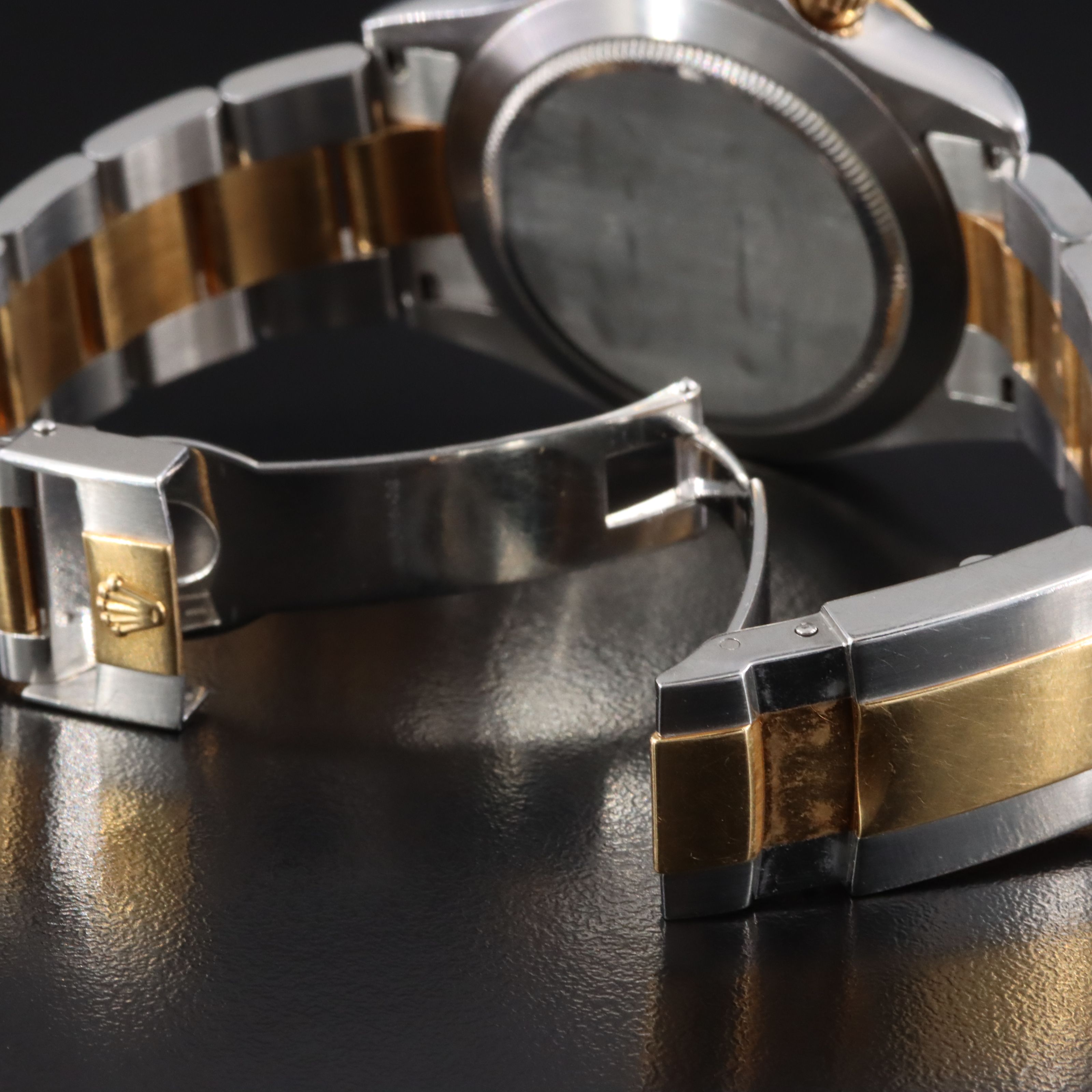 2000 Rolex Cosmograph Daytona  Black Serti Diamond Dial Two Tone 116523 Watch