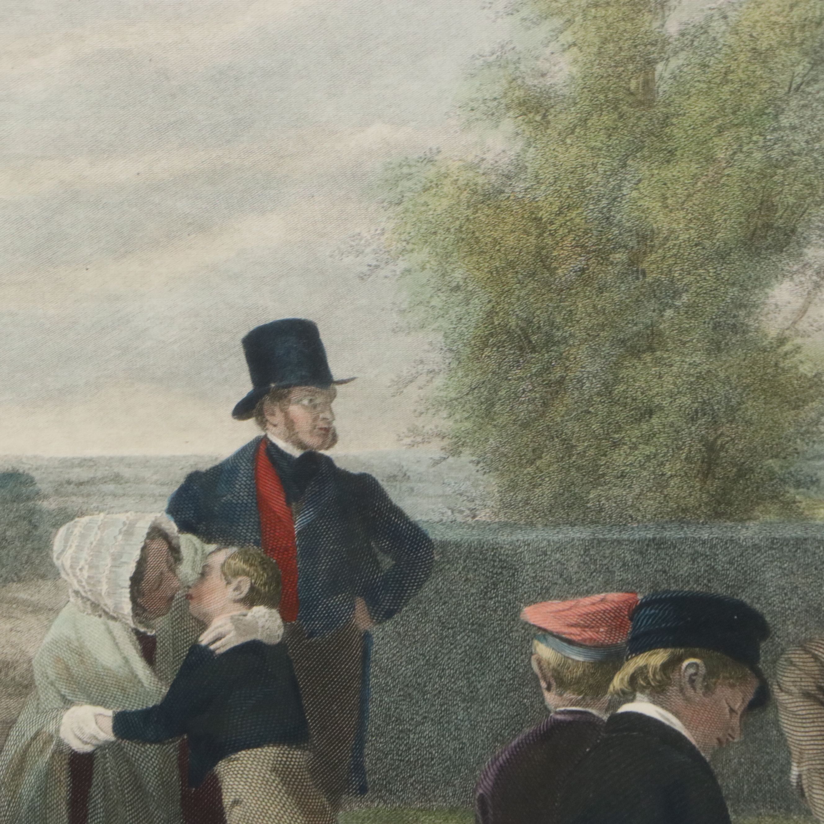 Ferdinand Joubert Hand-Colored Engraving After Tom Webster "The Play-Ground"