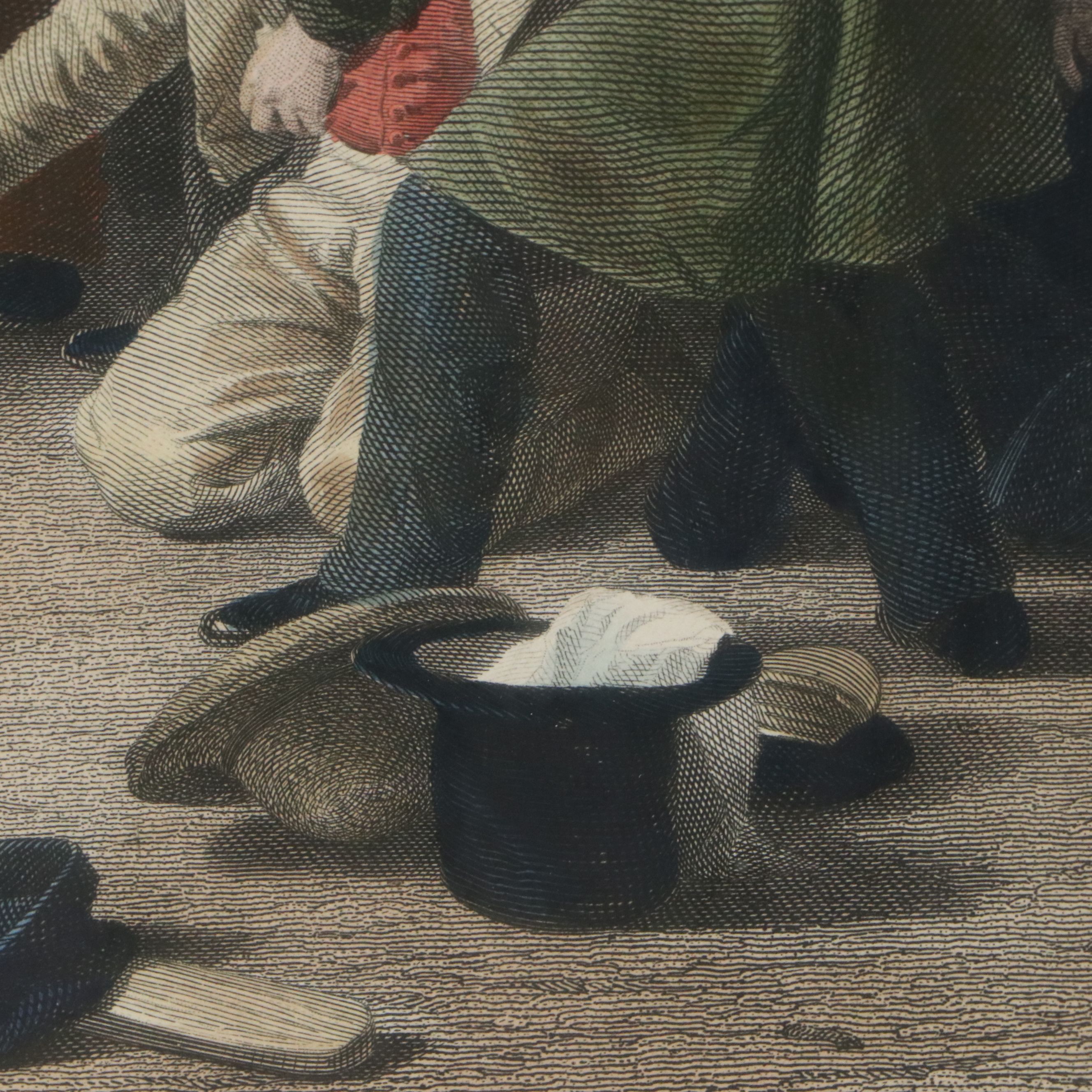 Ferdinand Joubert Hand-Colored Engraving After Tom Webster "The Play-Ground"