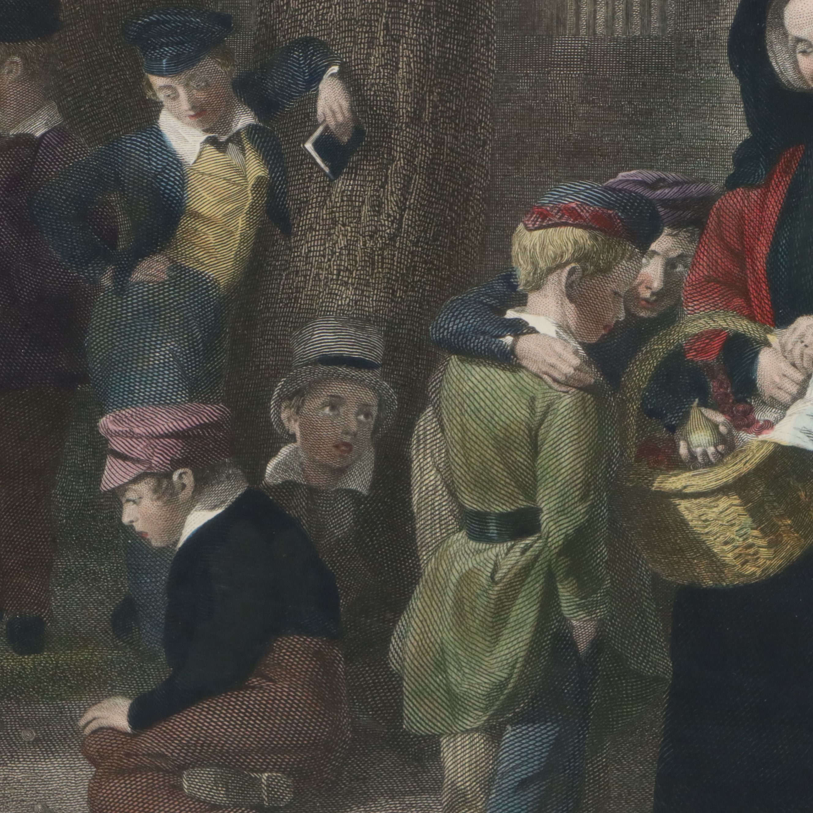 Ferdinand Joubert Hand-Colored Engraving After Tom Webster "The Play-Ground"