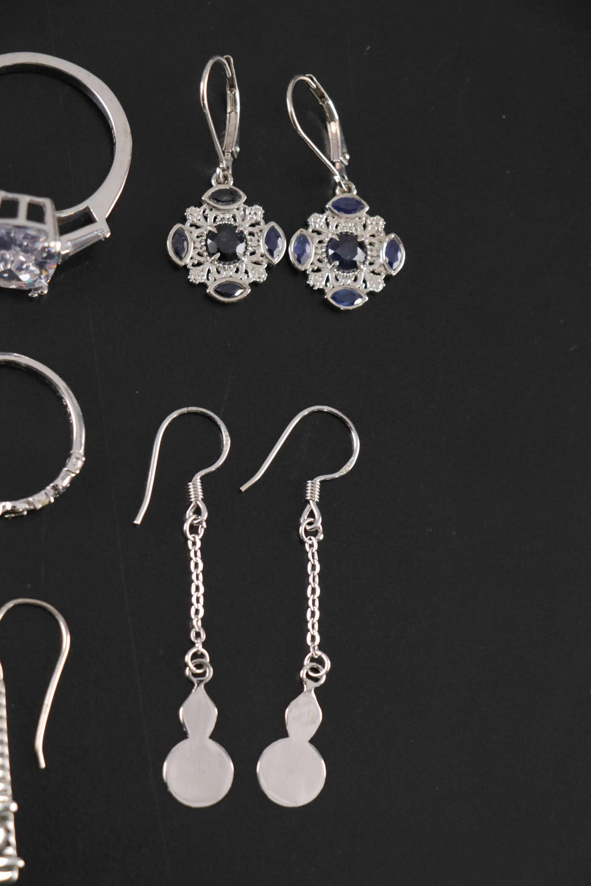 14 Assorted Sterling Silver Rings and Earrings