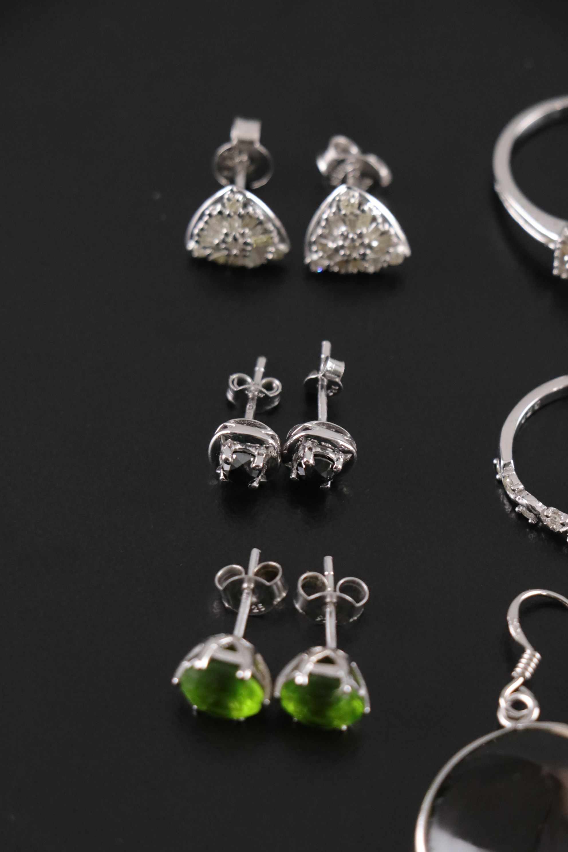 14 Assorted Sterling Silver Rings and Earrings