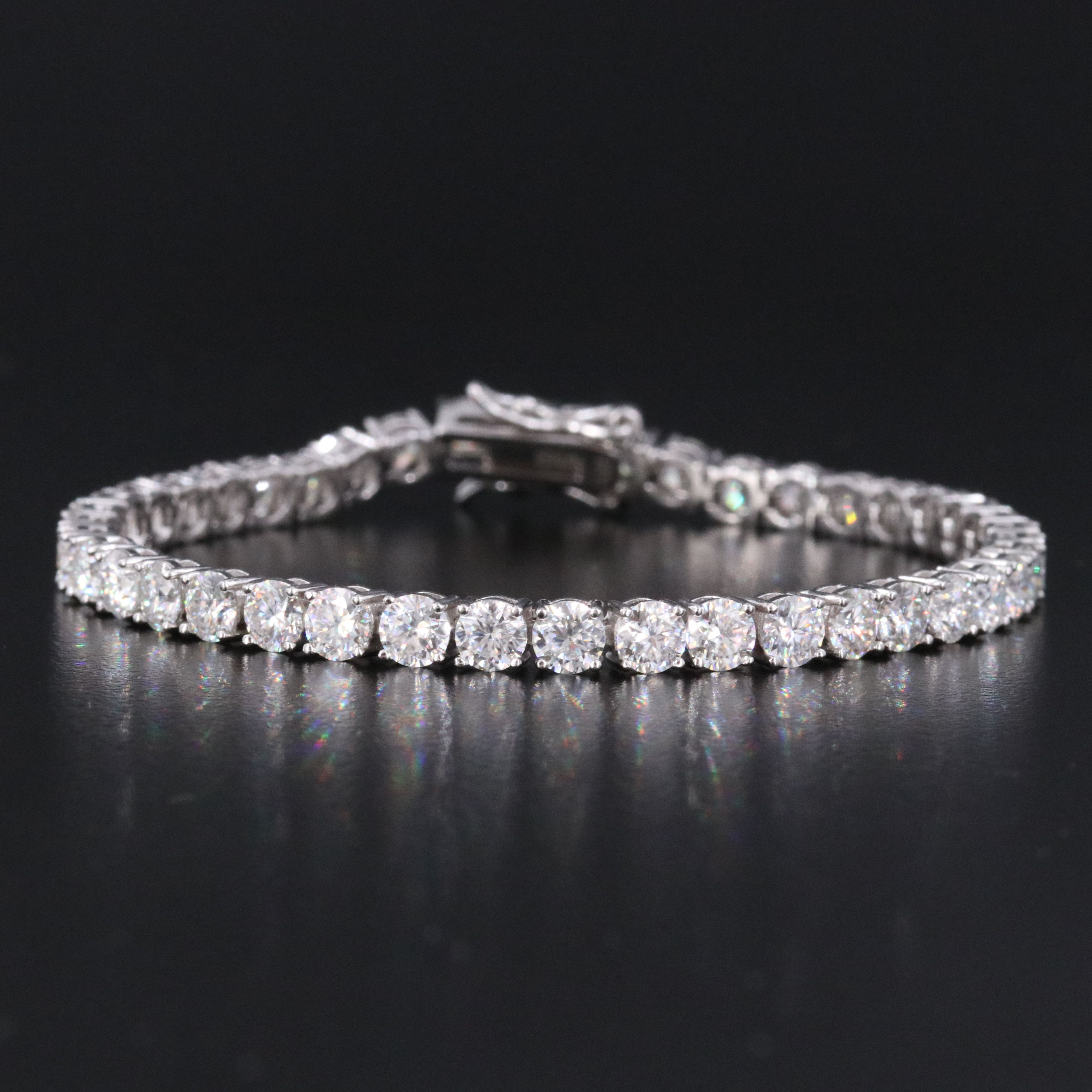Sterling Moissanite Line Bracelet