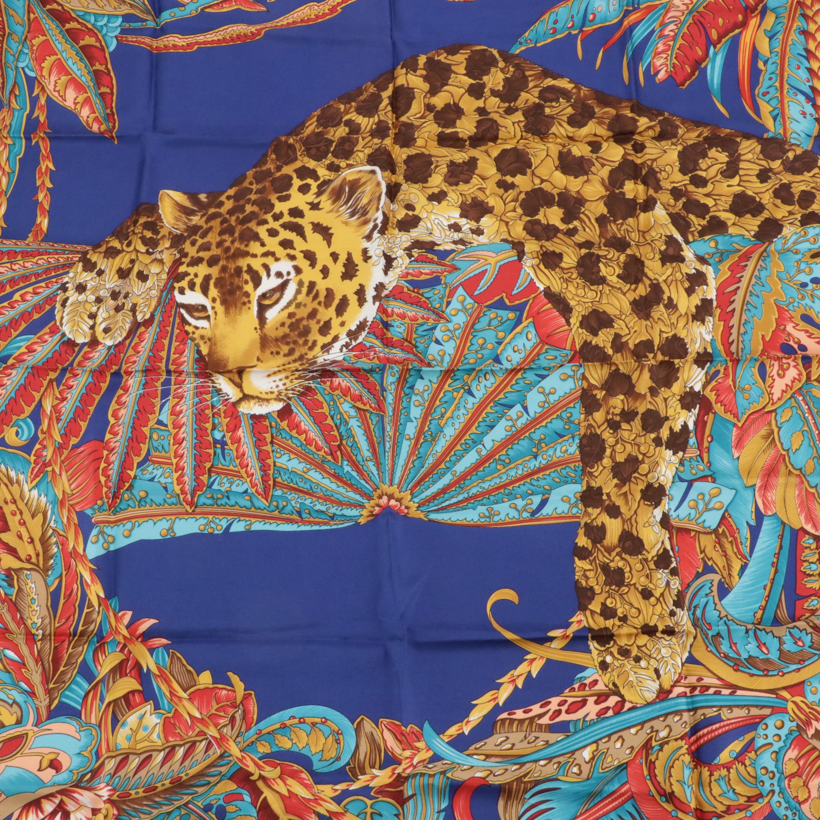 Salvatore Ferragamo Floral Leopard Scarf 90 in Silk