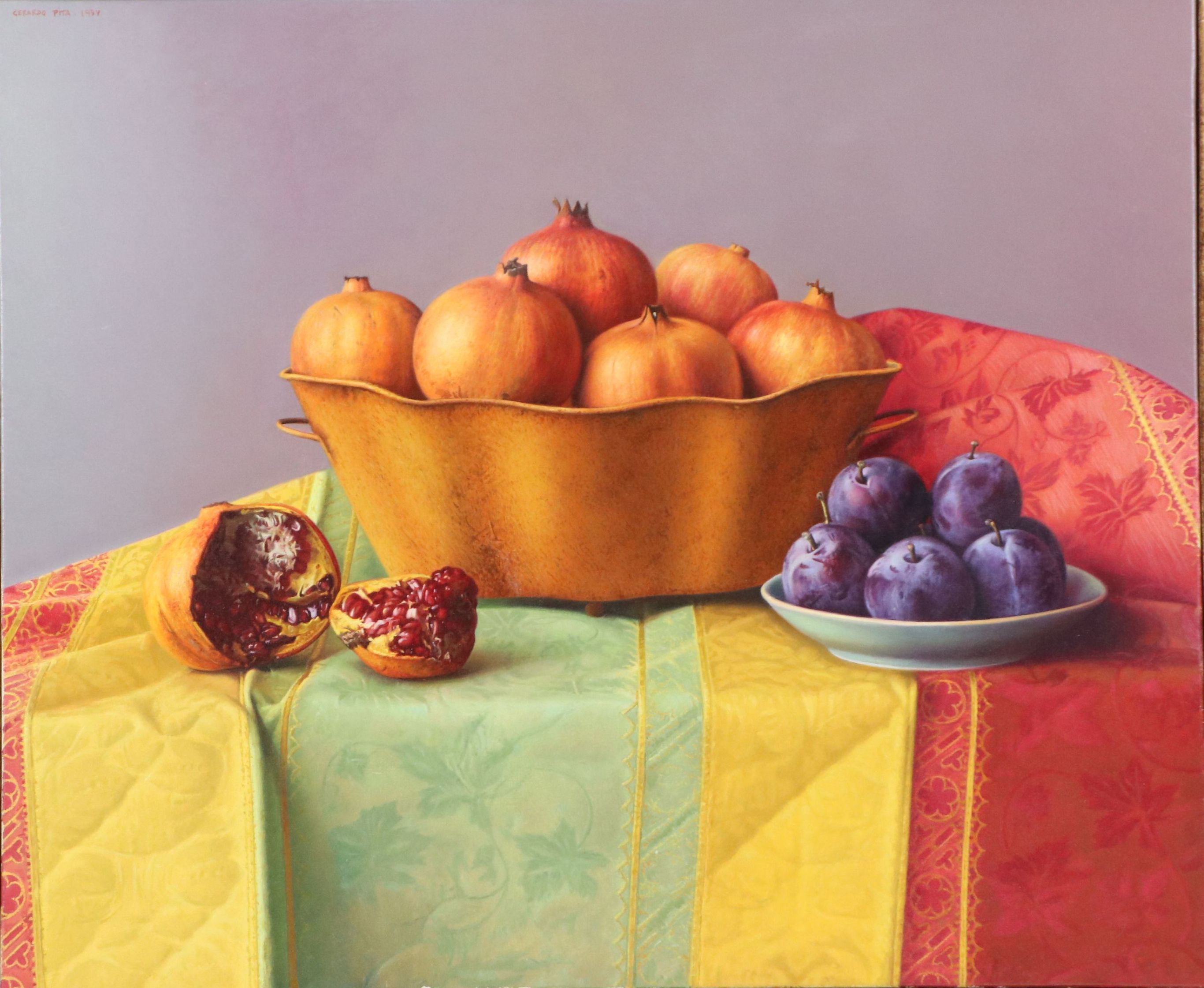 Gerardo Pita Oil Painting of Still Life with Fruits, 1997