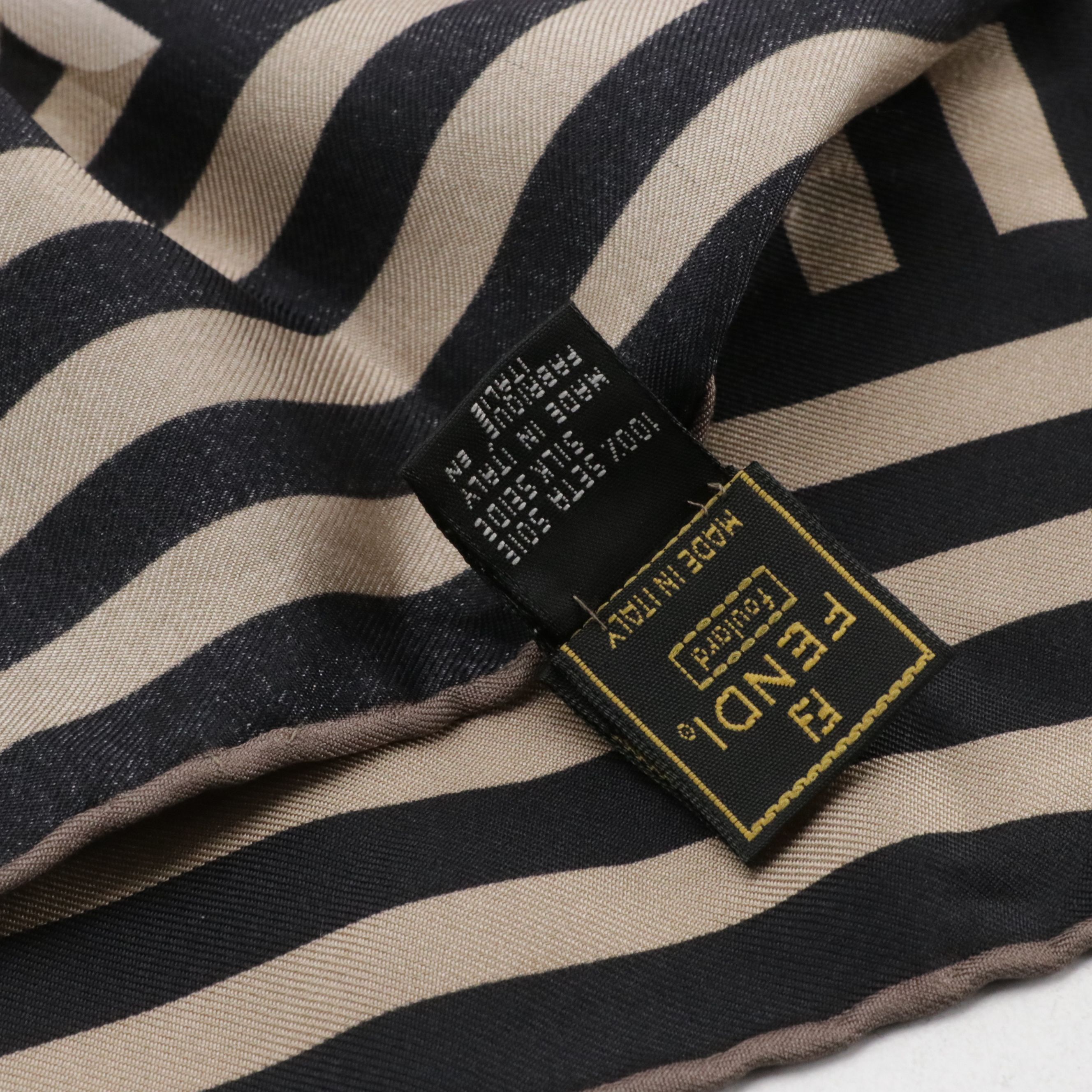 Fendi Handbag Printed Silk Twill Scarf