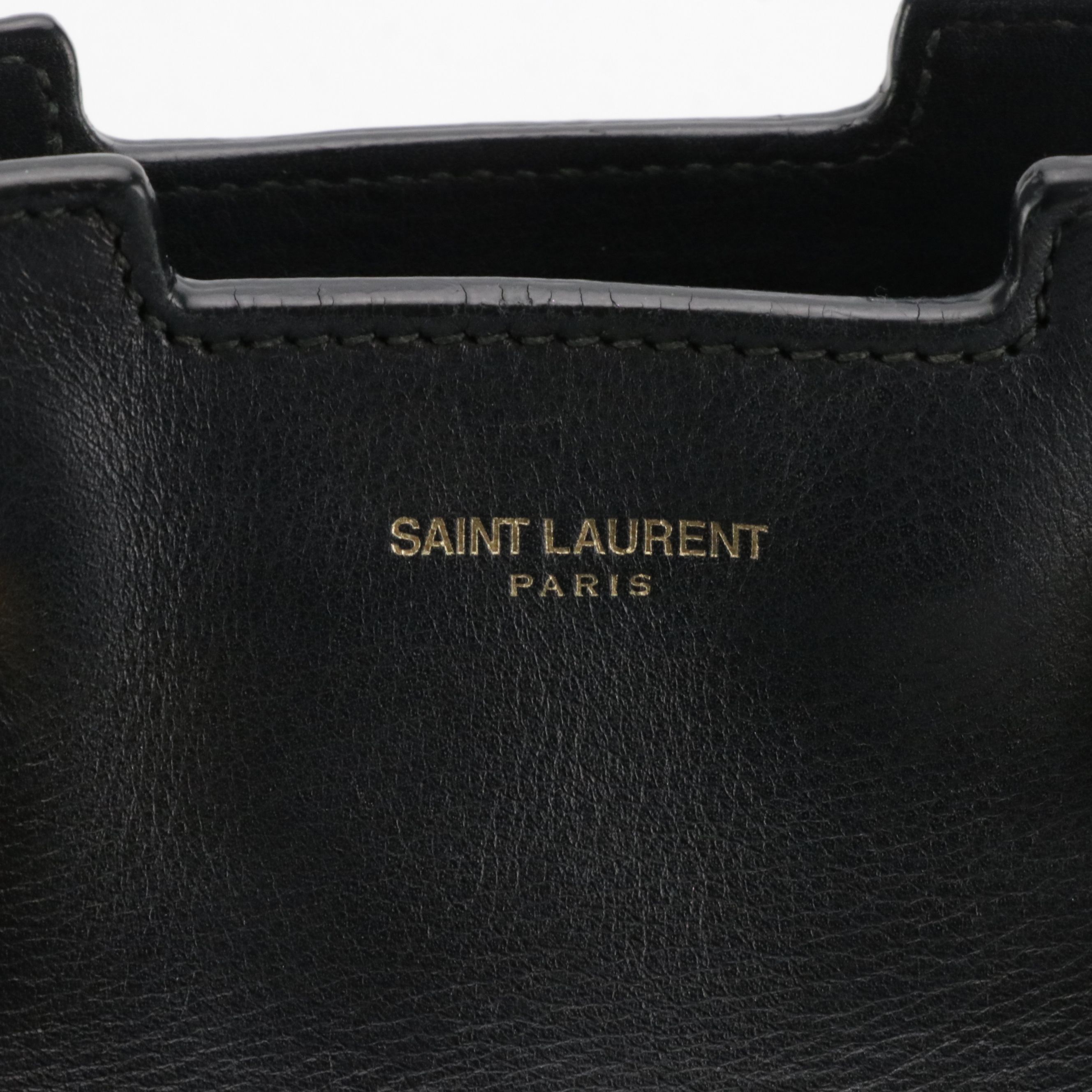 Saint Laurent Small Classic Y Cabas Two-Way Shoulder Bag in Black Leather