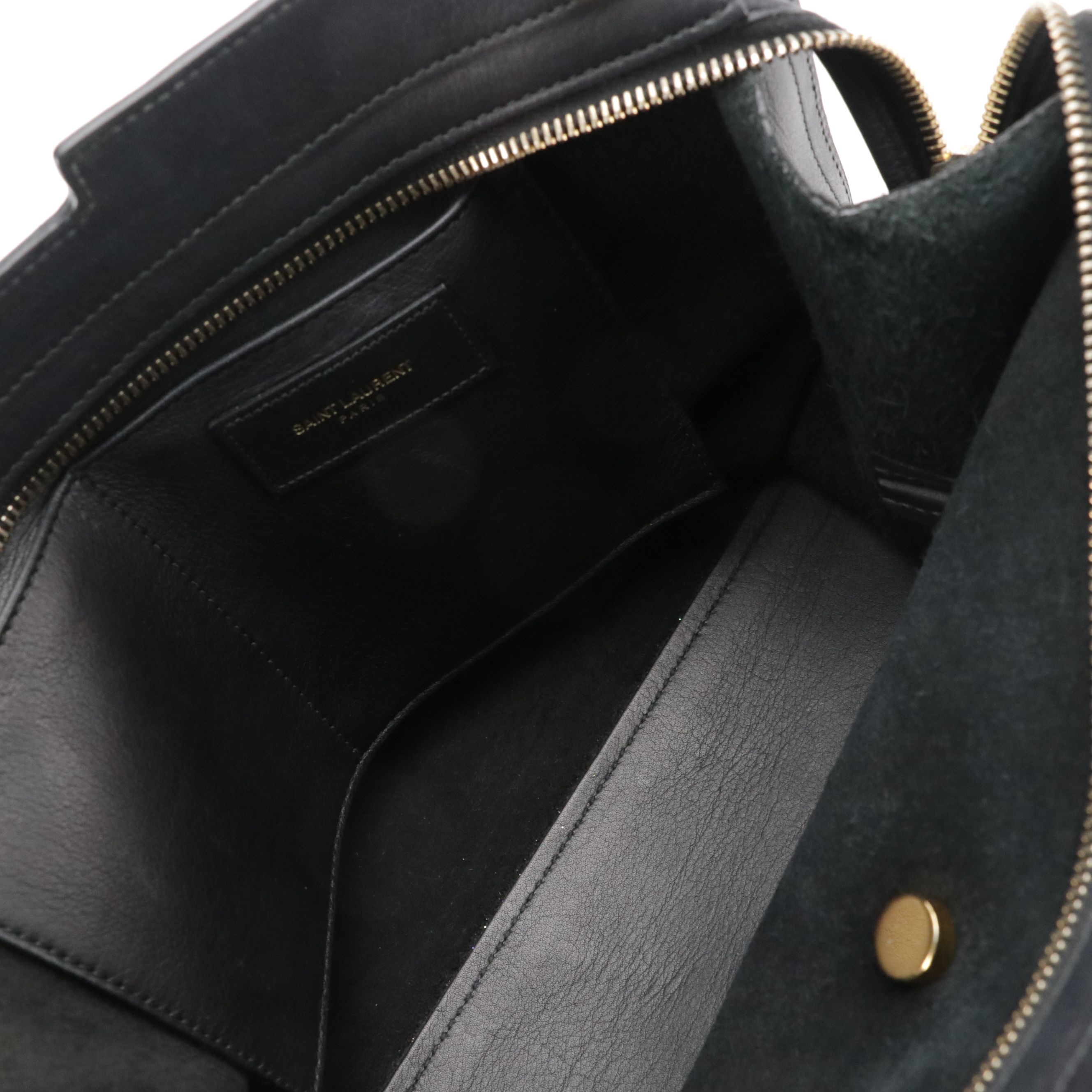 Saint Laurent Small Classic Y Cabas Two-Way Shoulder Bag in Black Leather