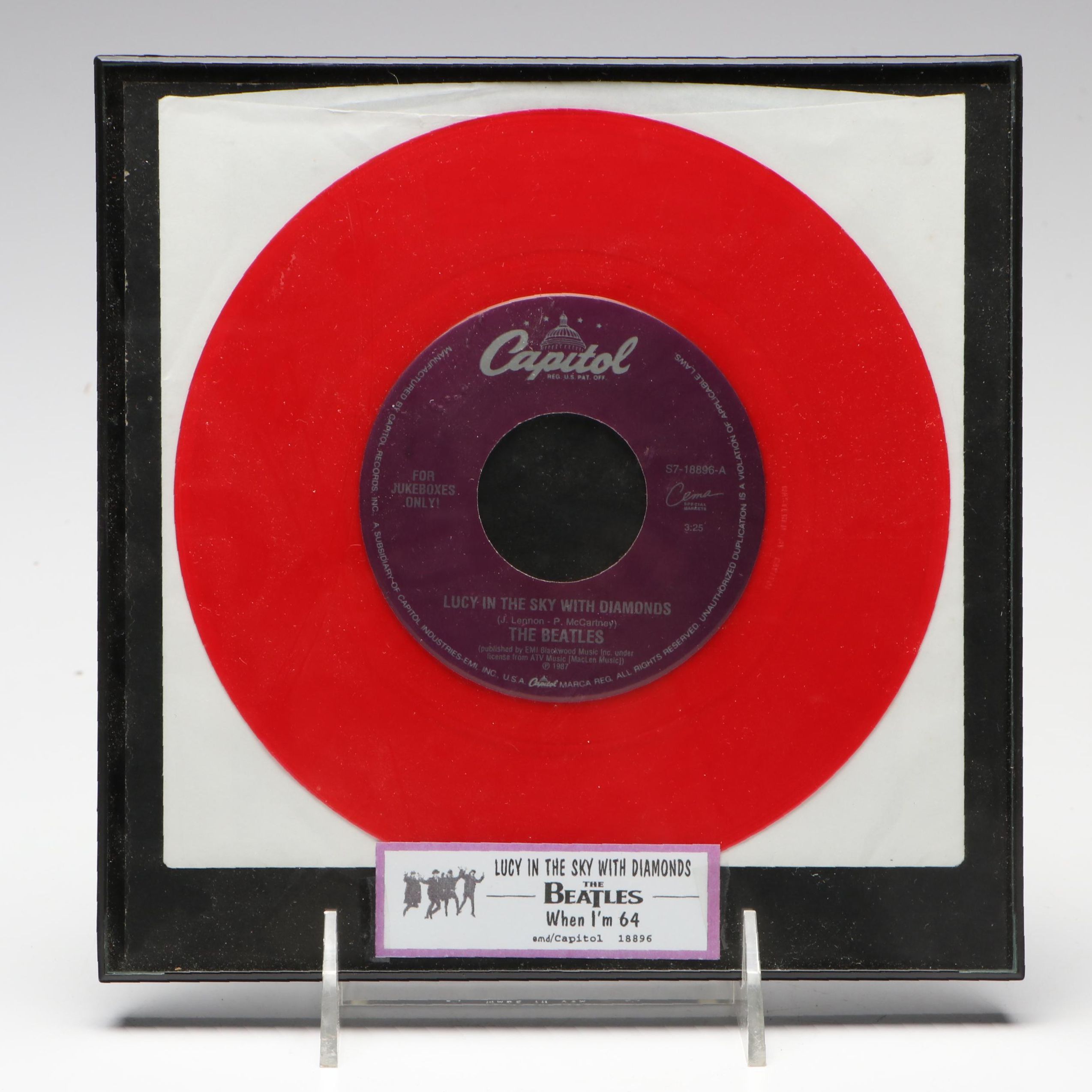 The Beatles "Lucy in the Sky with Diamonds/When I'm 64" Record Single, 1987