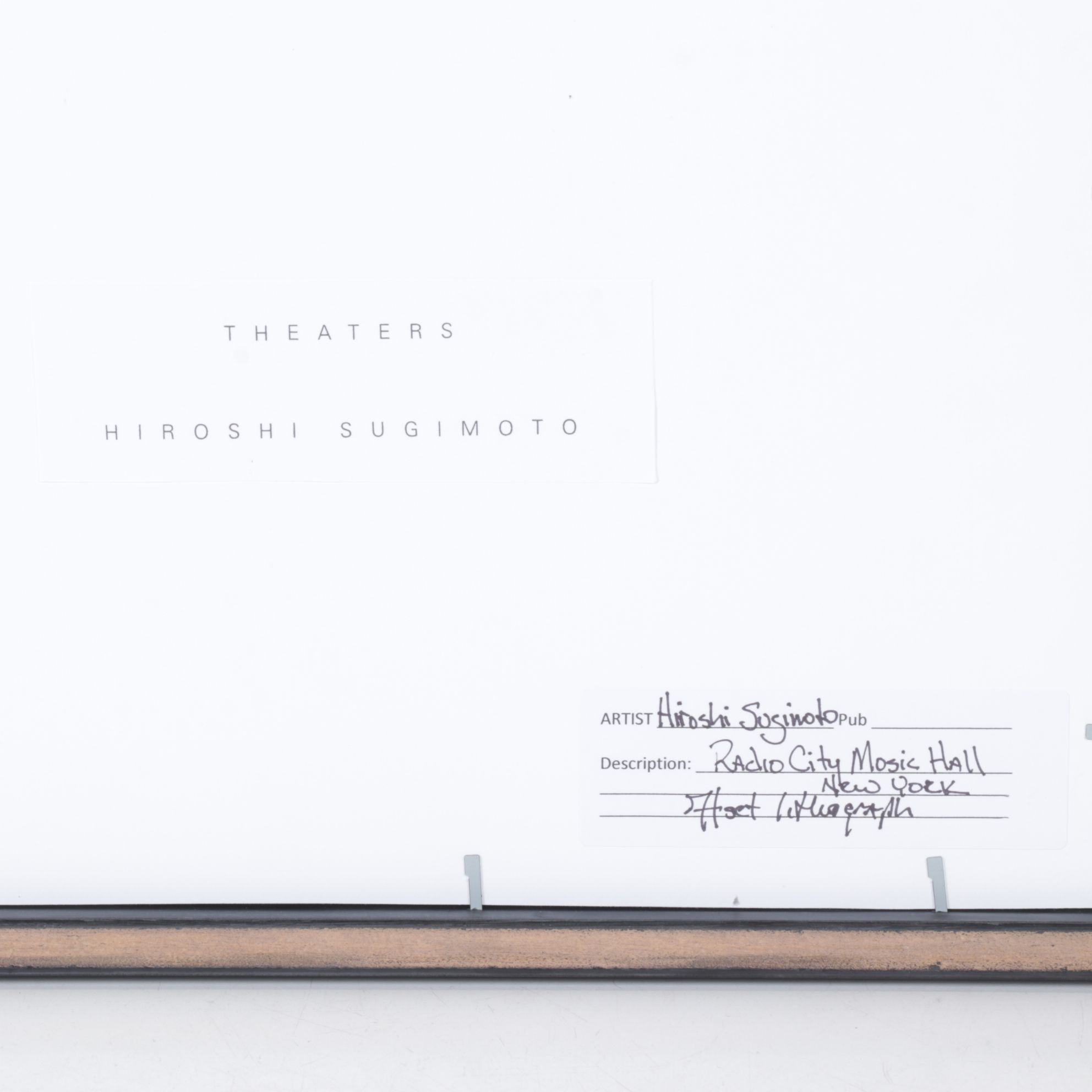 Hiroshi Sugimoto Offset Lithograph "Radio City Music Hall, New York", 2016