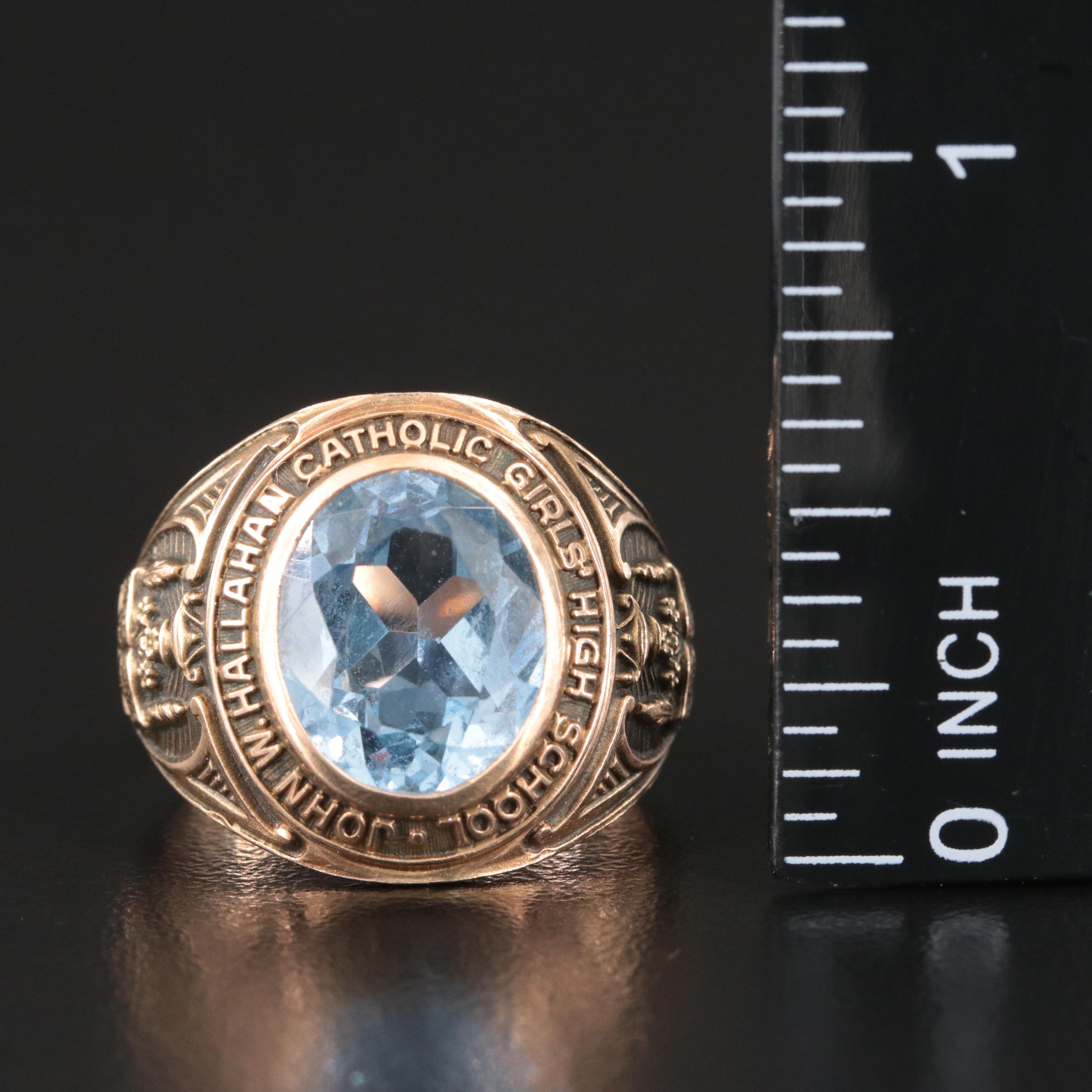 Vintage 10K Spinel Girls Catholic High School Class Ring