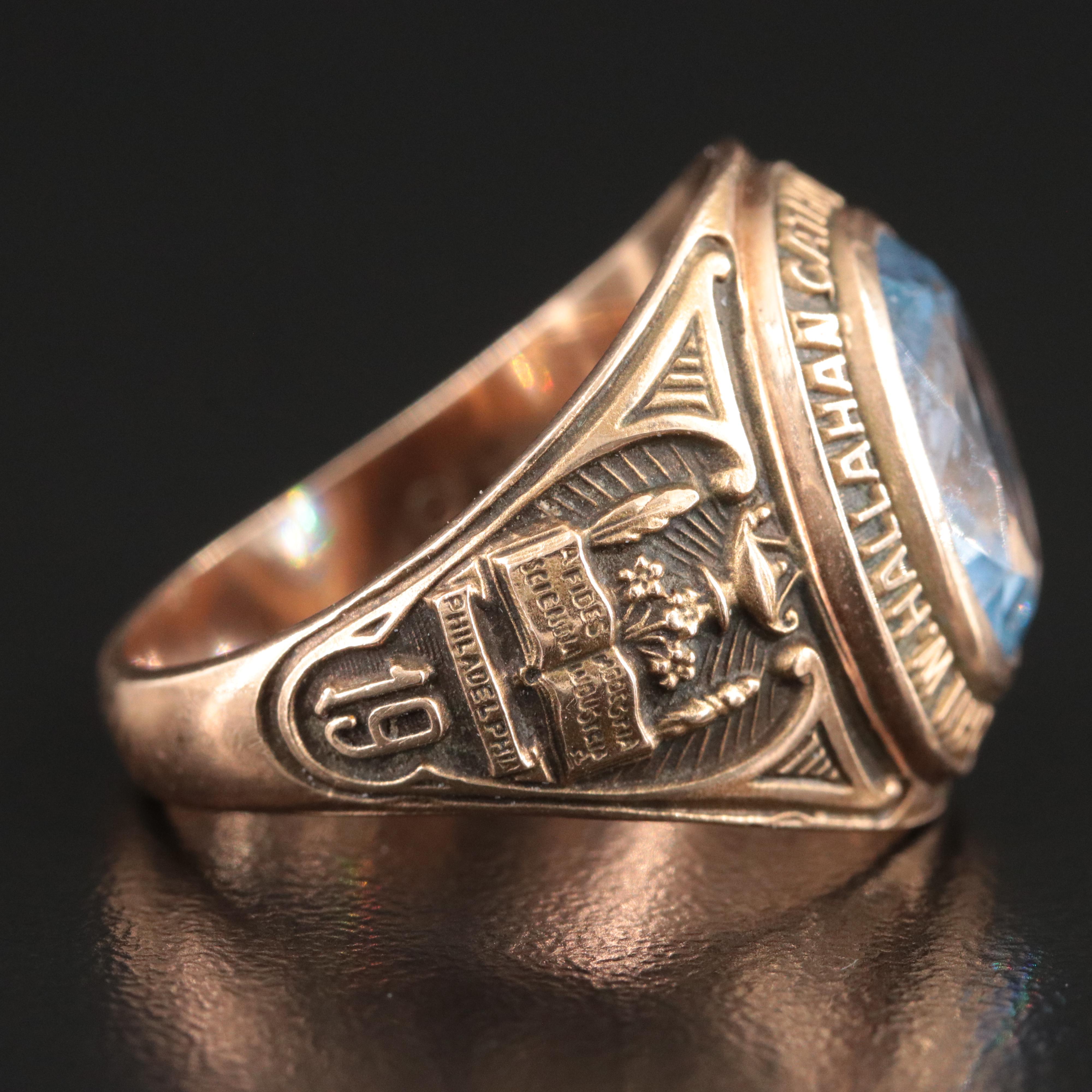 Vintage 10K Spinel Girls Catholic High School Class Ring