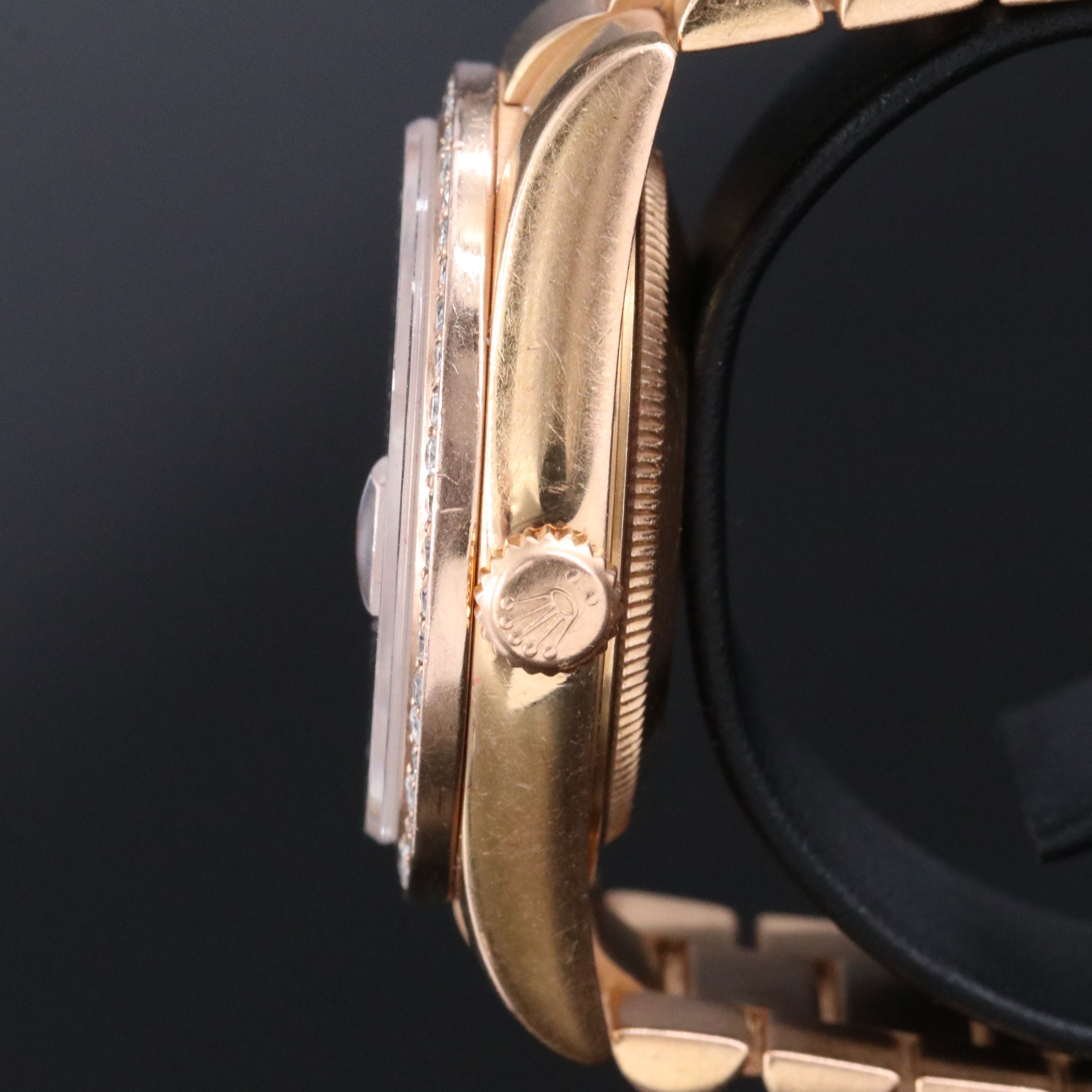 2005 Rolex Day - Date President 18K Everose Custom Diamond Bezel 118325 Watch