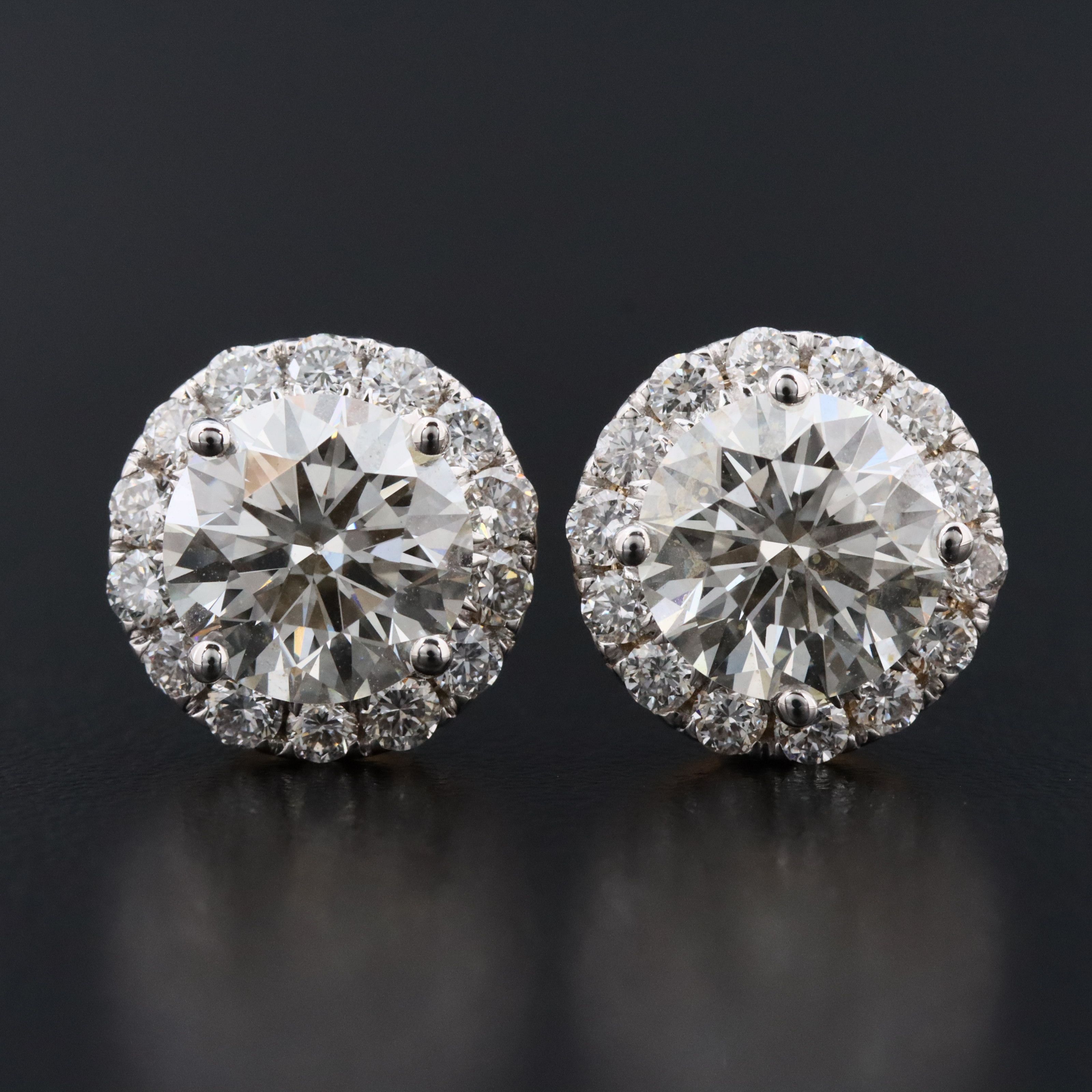 14K 4.85 CTW Lab Grown Diamond Halo Earrings