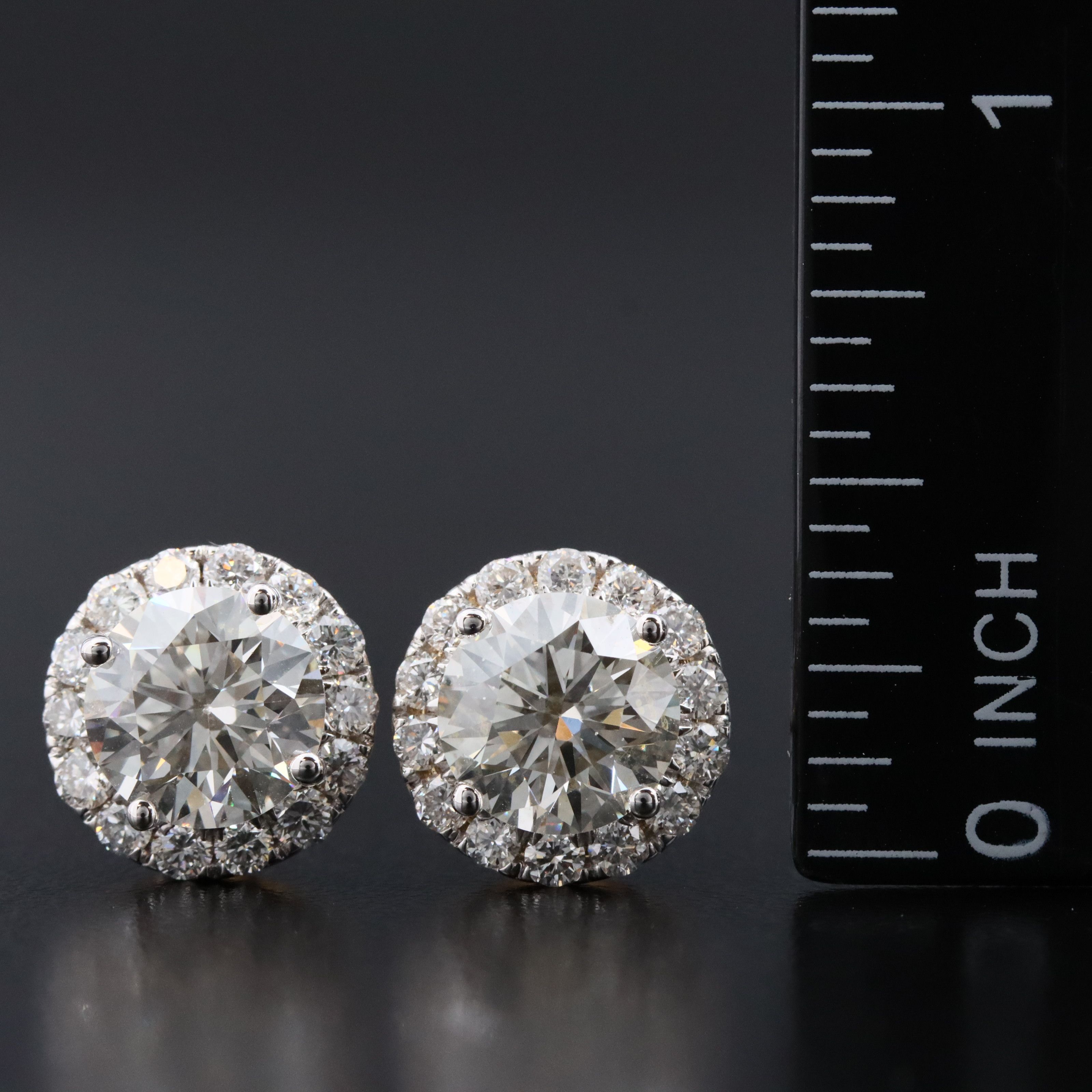 14K 4.85 CTW Lab Grown Diamond Halo Earrings