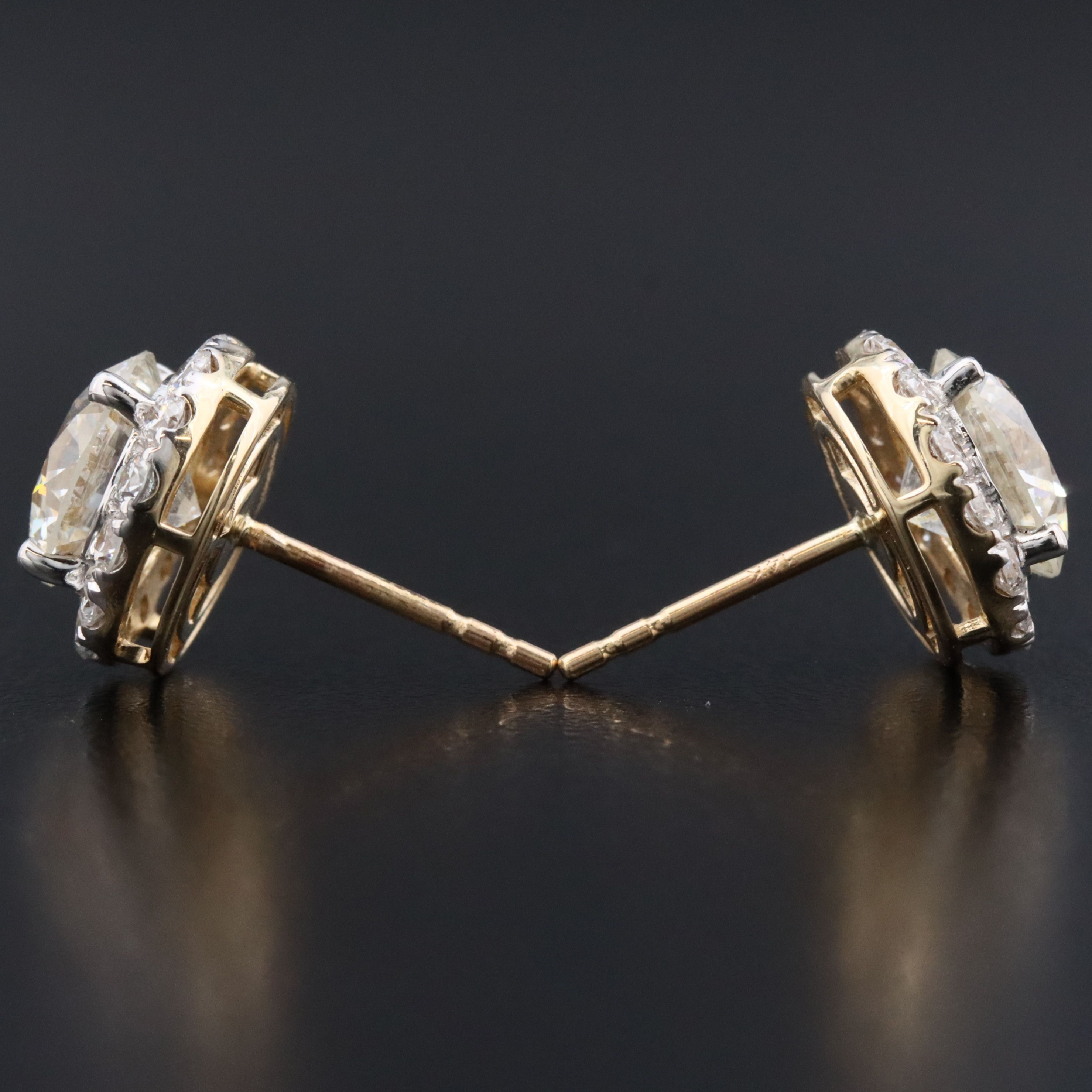 14K 4.85 CTW Lab Grown Diamond Halo Earrings