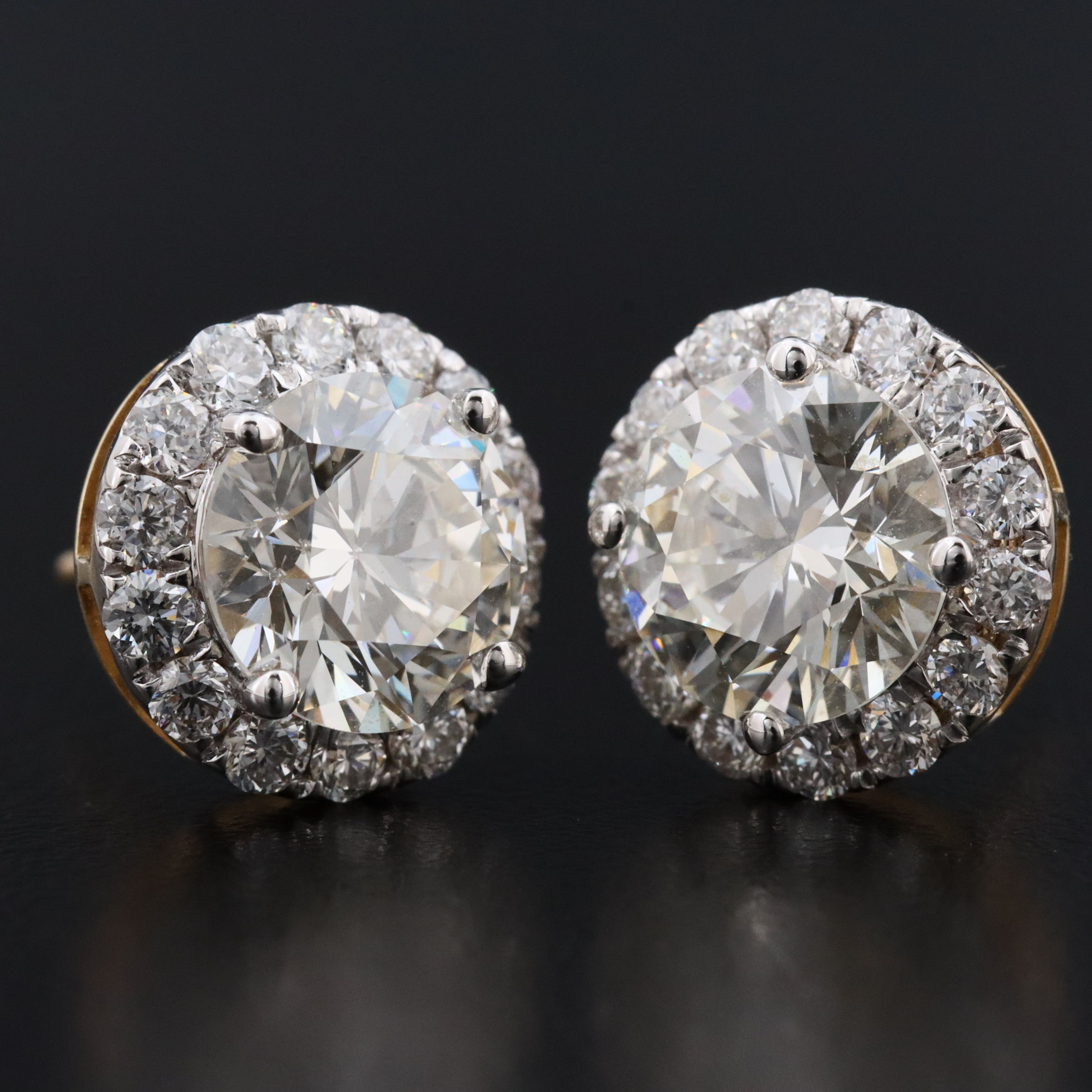 14K 4.85 CTW Lab Grown Diamond Halo Earrings