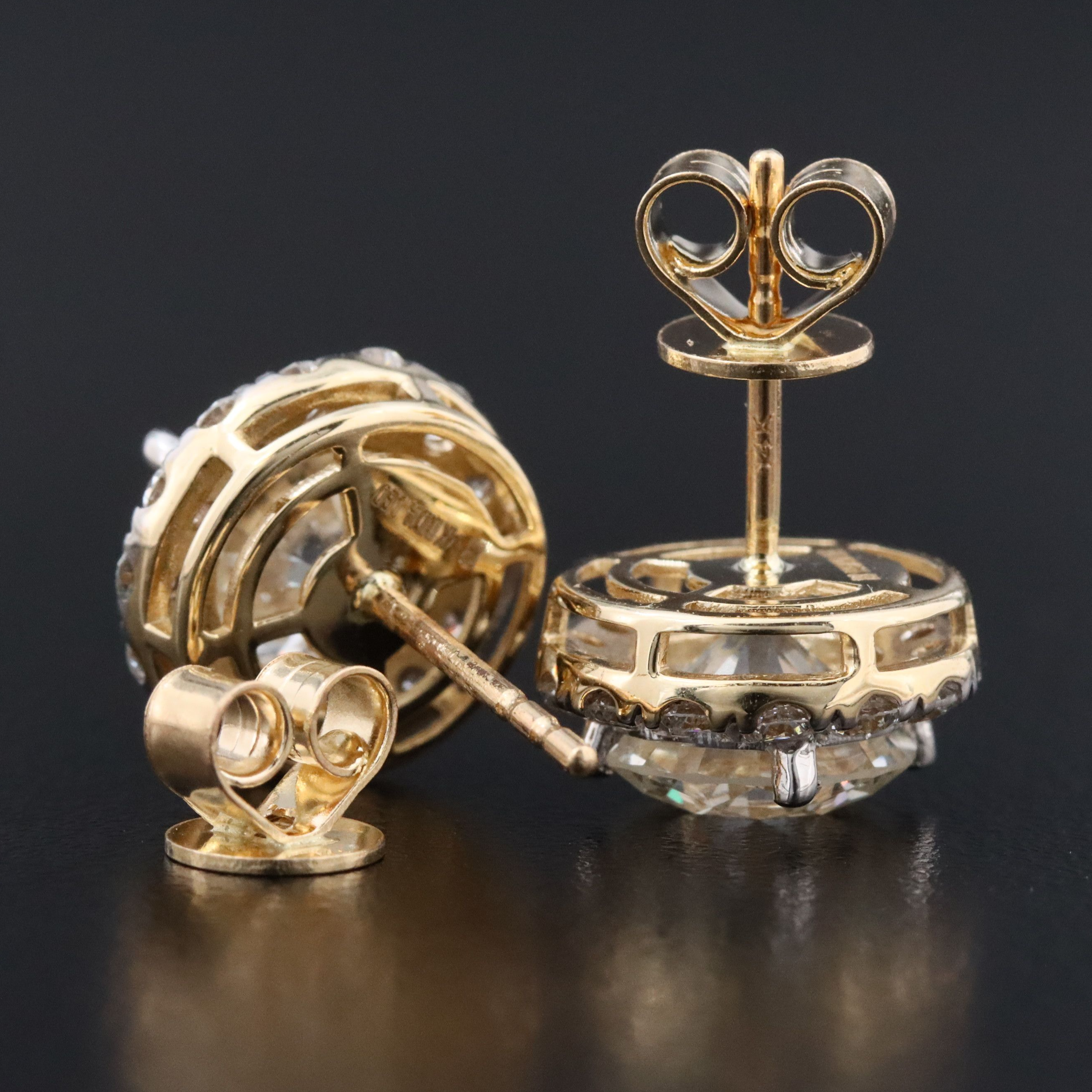 14K 4.85 CTW Lab Grown Diamond Halo Earrings