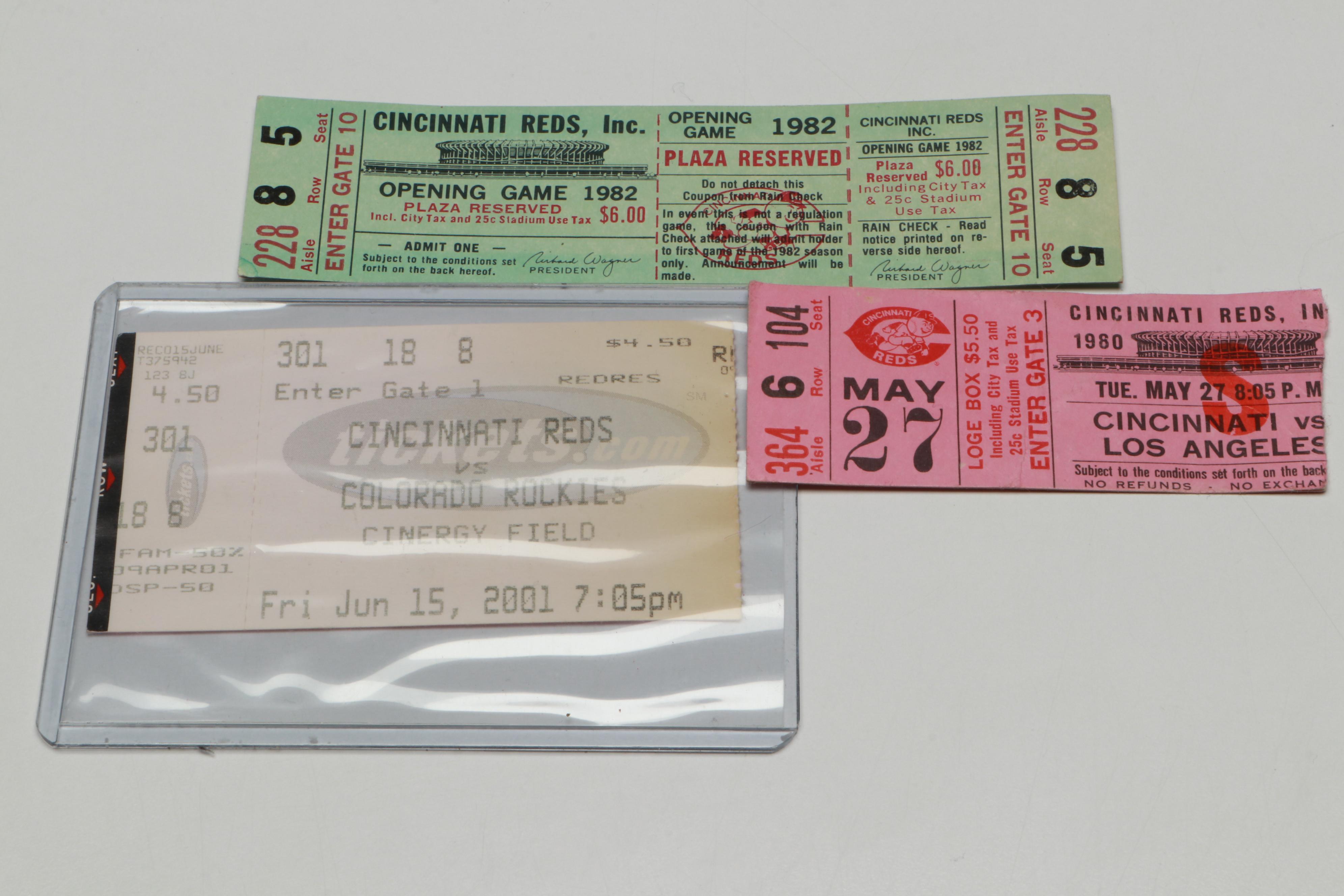 Cincinnati Reds with Other Baseball Tickets, 1908s-2010s