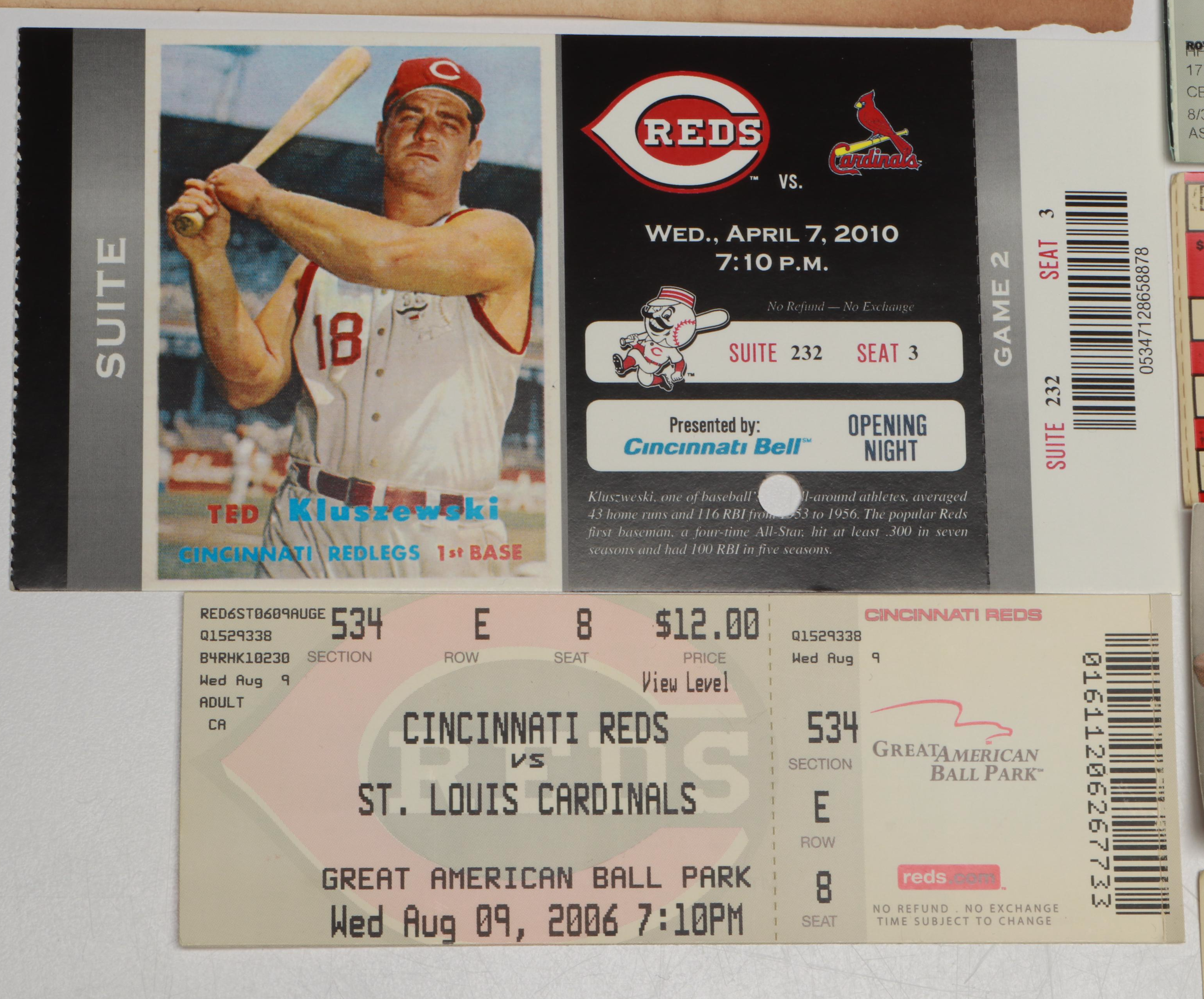 Cincinnati Reds with Other Baseball Tickets, 1908s-2010s