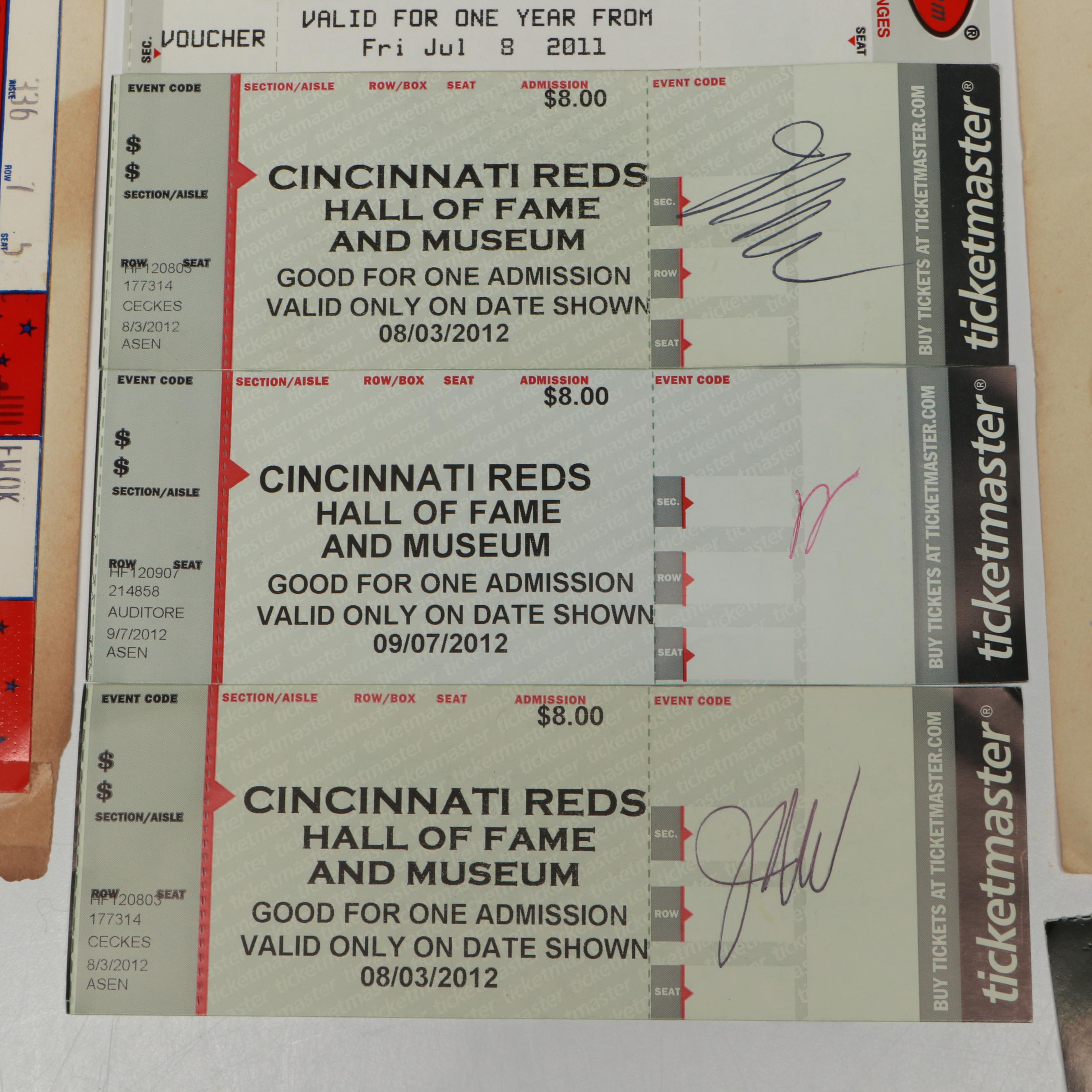 Cincinnati Reds with Other Baseball Tickets, 1908s-2010s