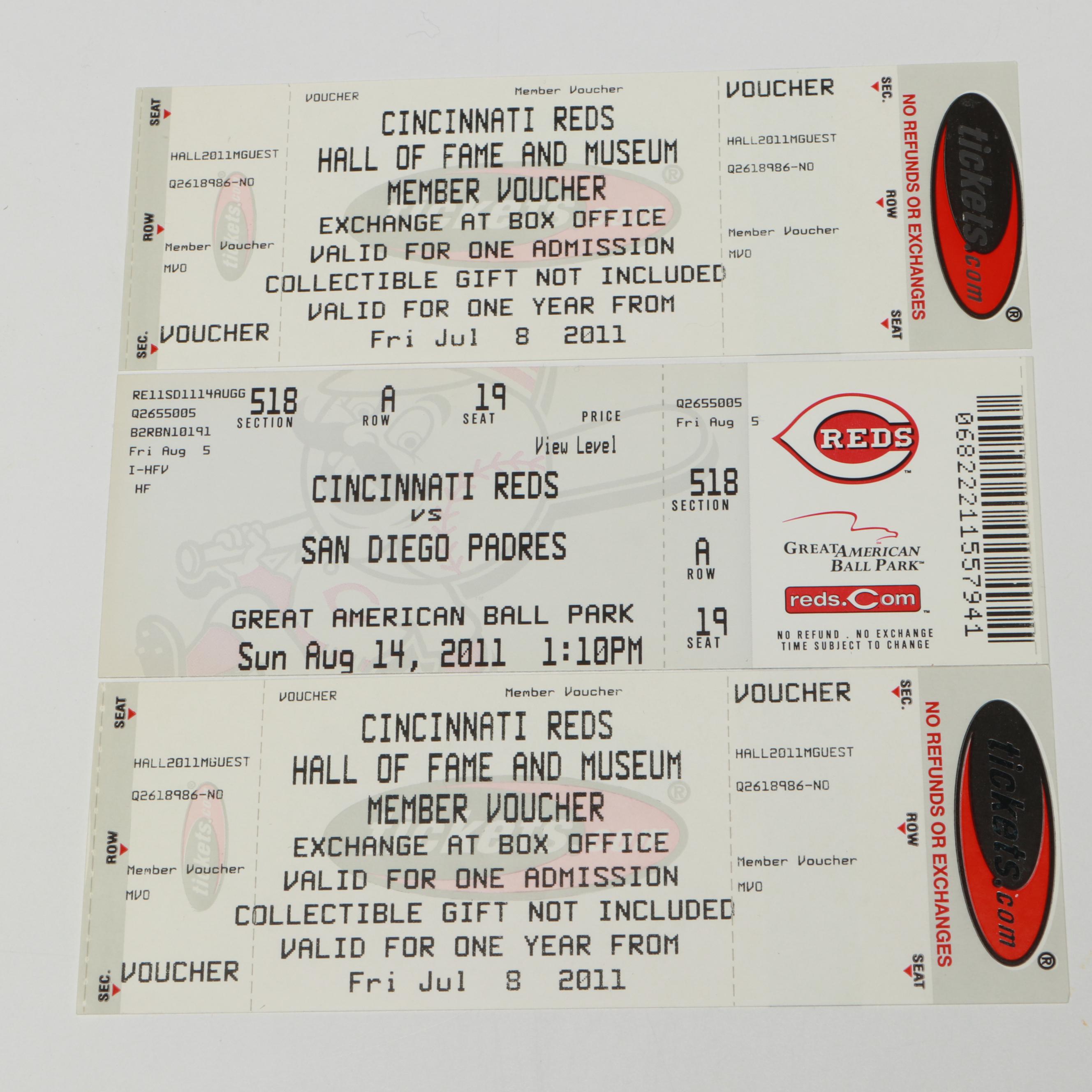 Cincinnati Reds with Other Baseball Tickets, 1908s-2010s