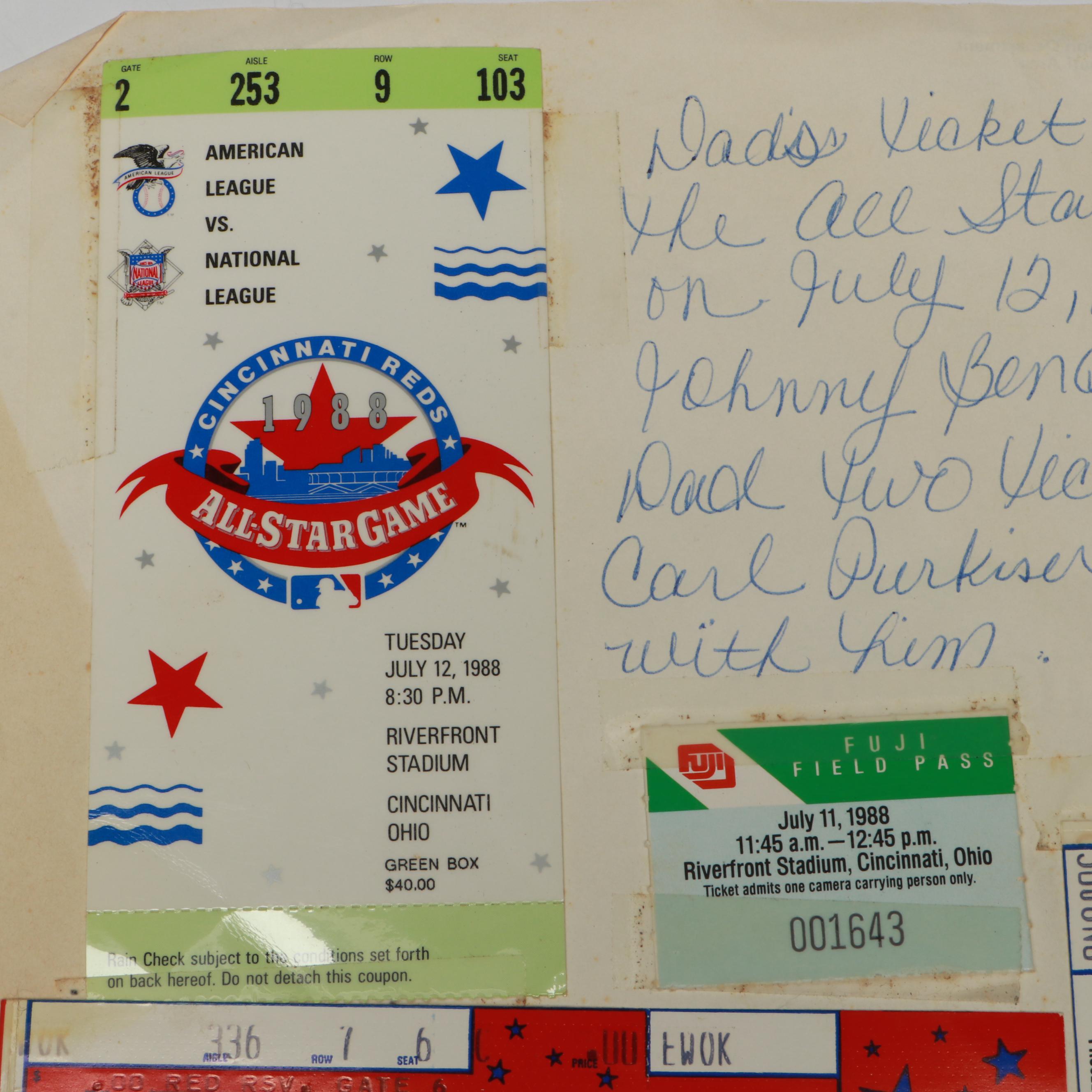 Cincinnati Reds with Other Baseball Tickets, 1908s-2010s