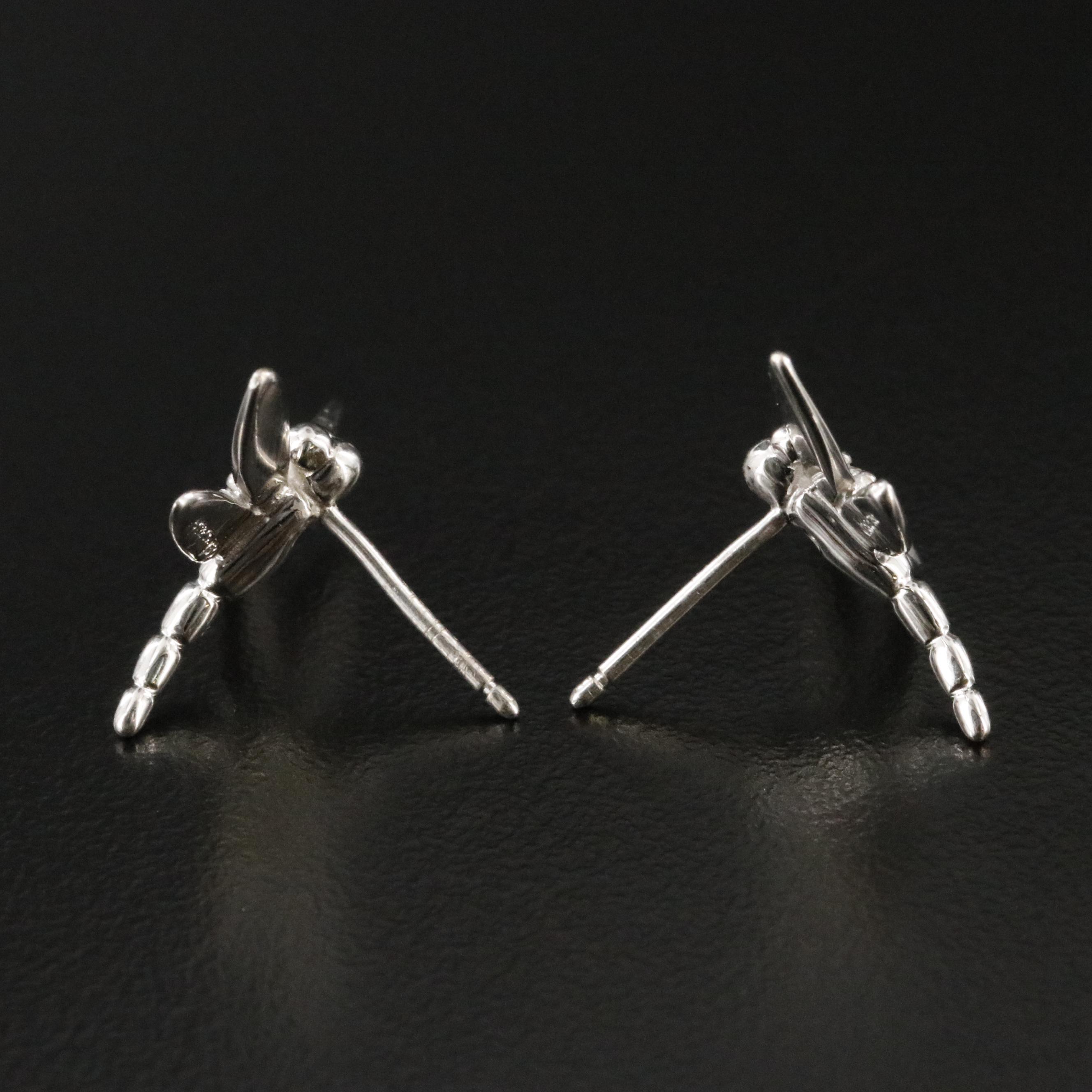 Tiffany & Co. 18K Dragonfly and Diamond Stud Earrings