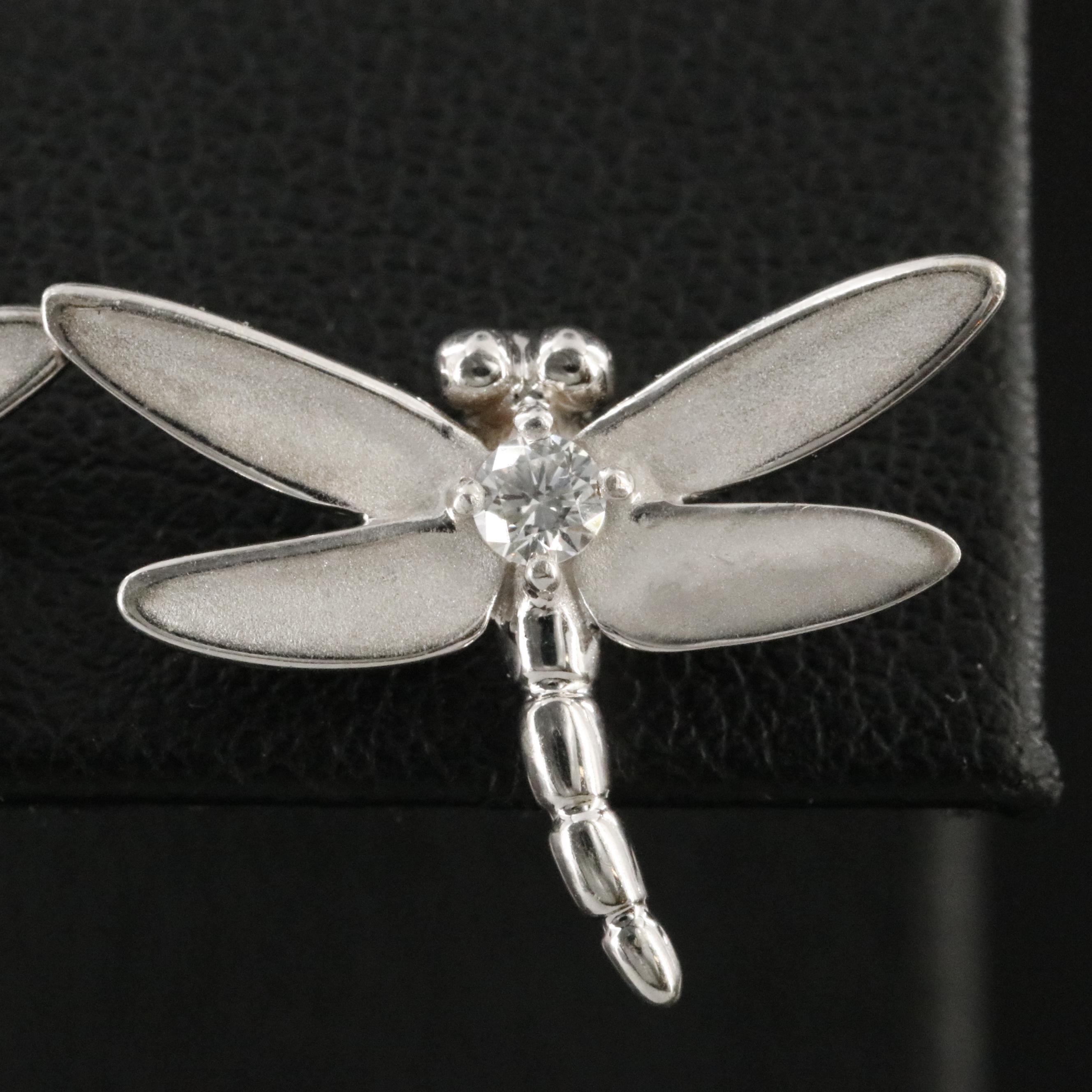 Tiffany & Co. 18K Dragonfly and Diamond Stud Earrings