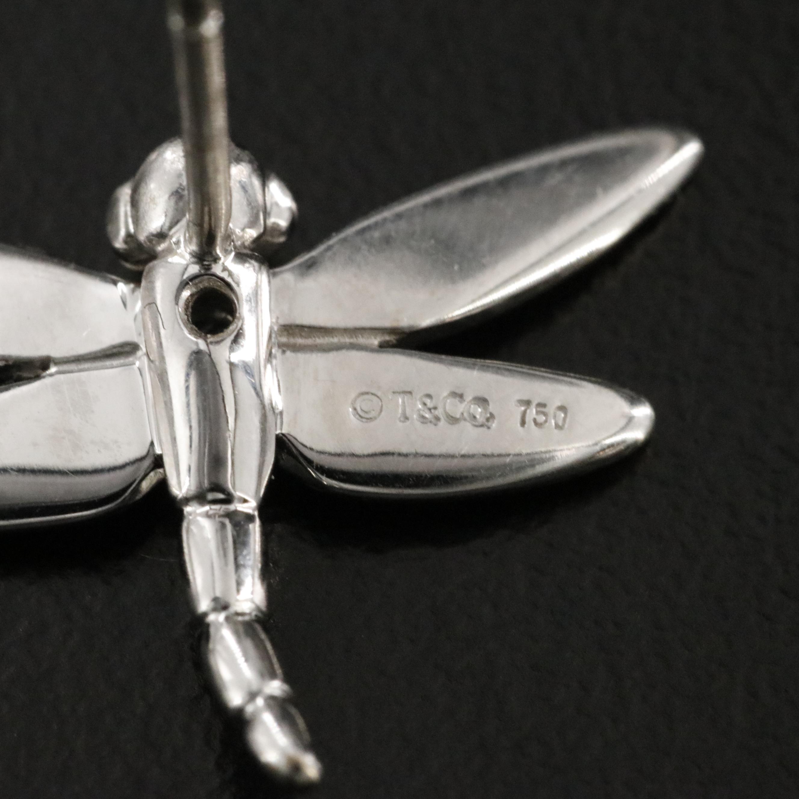 Tiffany & Co. 18K Dragonfly and Diamond Stud Earrings
