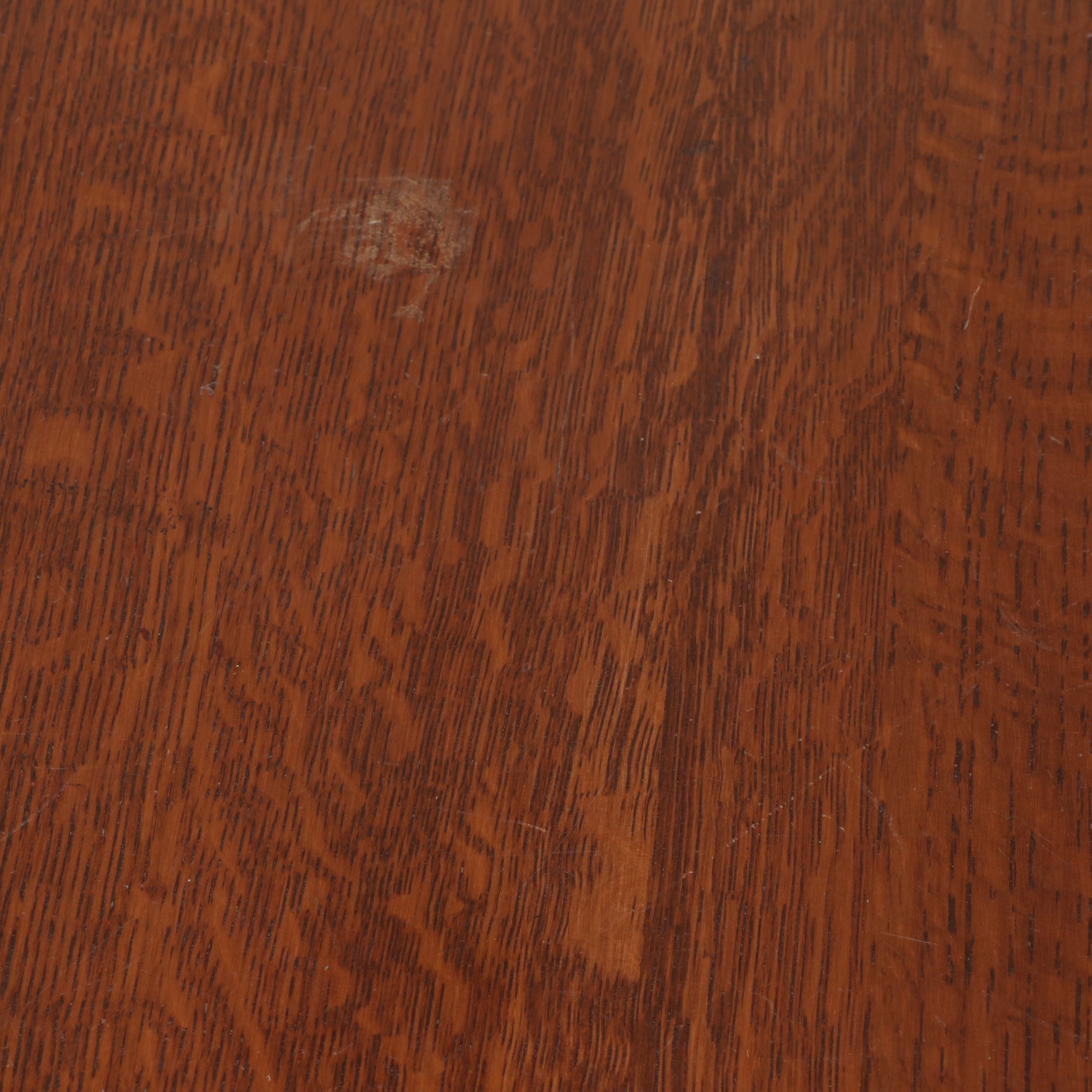 Oak Pedestal Table with Pair of Best Chairs Inc. Upholstered Side Chairs