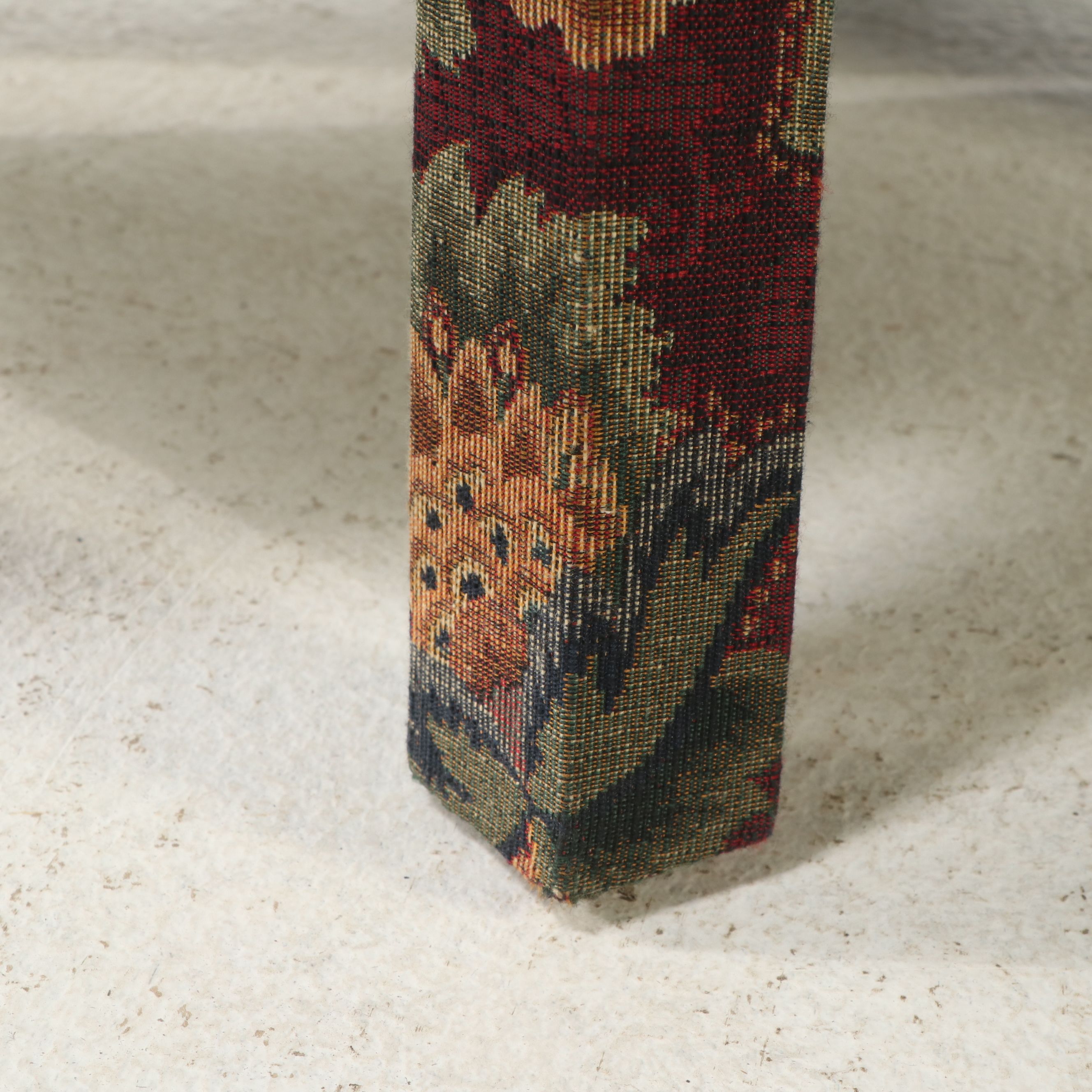 Oak Pedestal Table with Pair of Best Chairs Inc. Upholstered Side Chairs