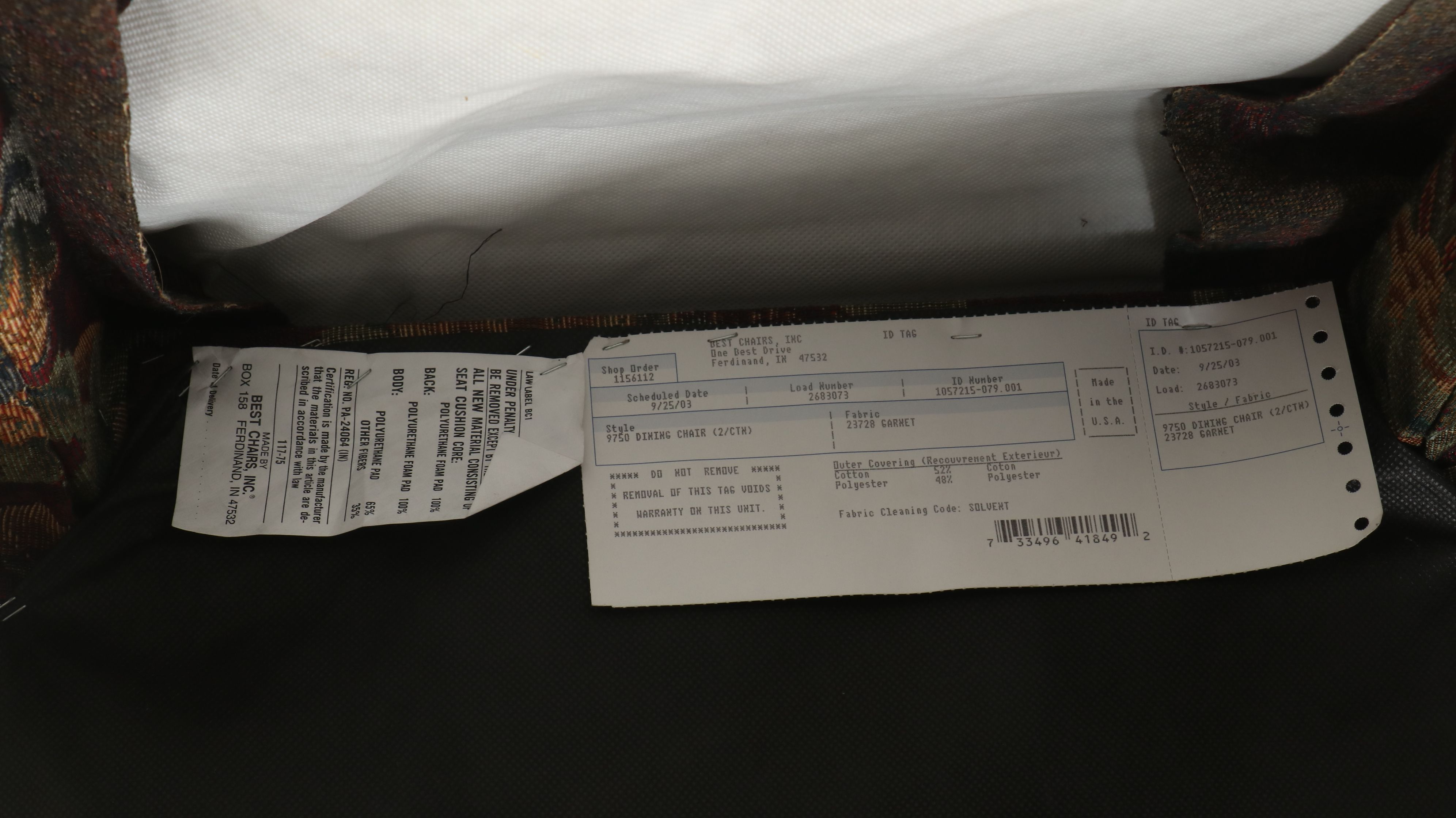 Oak Pedestal Table with Pair of Best Chairs Inc. Upholstered Side Chairs