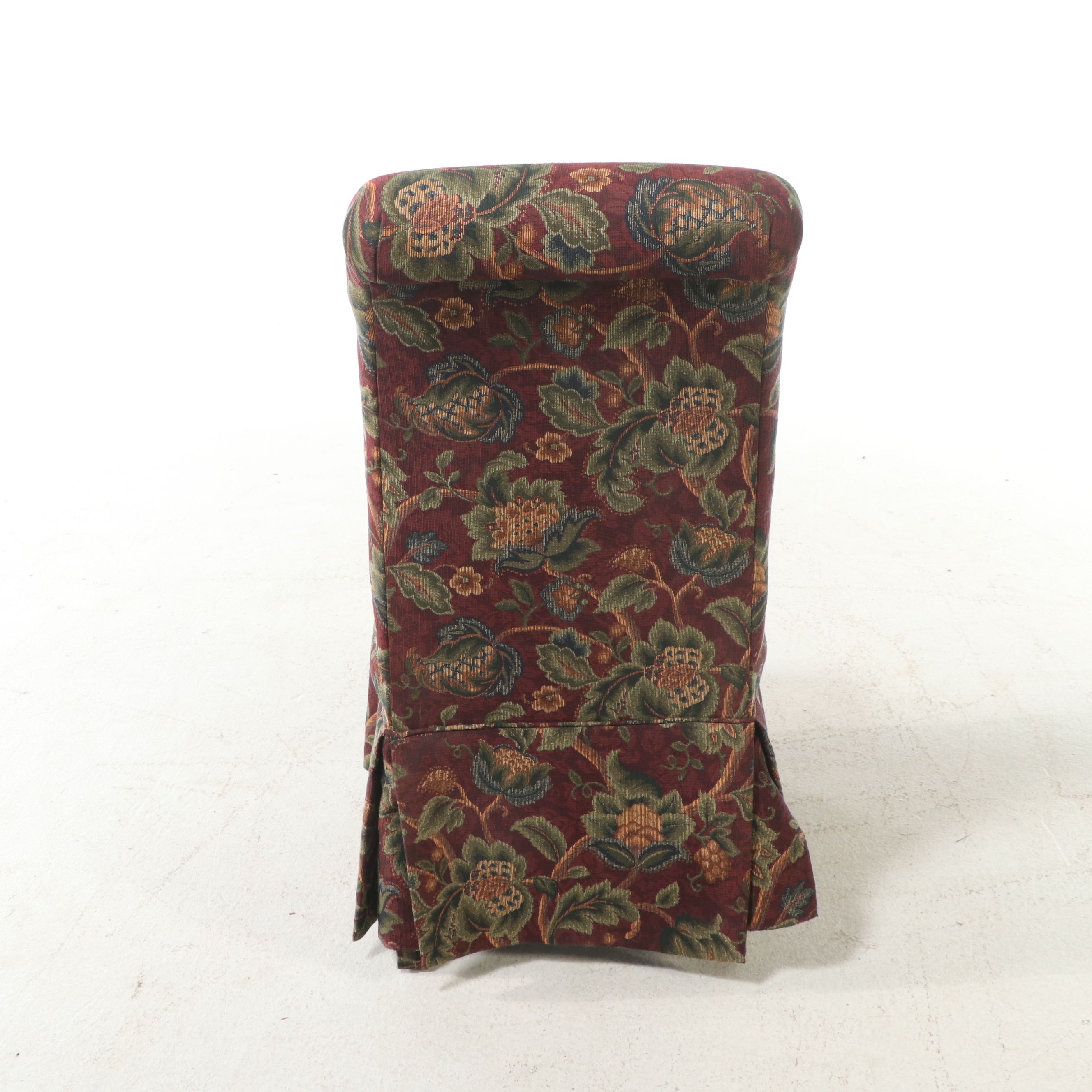 Oak Pedestal Table with Pair of Best Chairs Inc. Upholstered Side Chairs